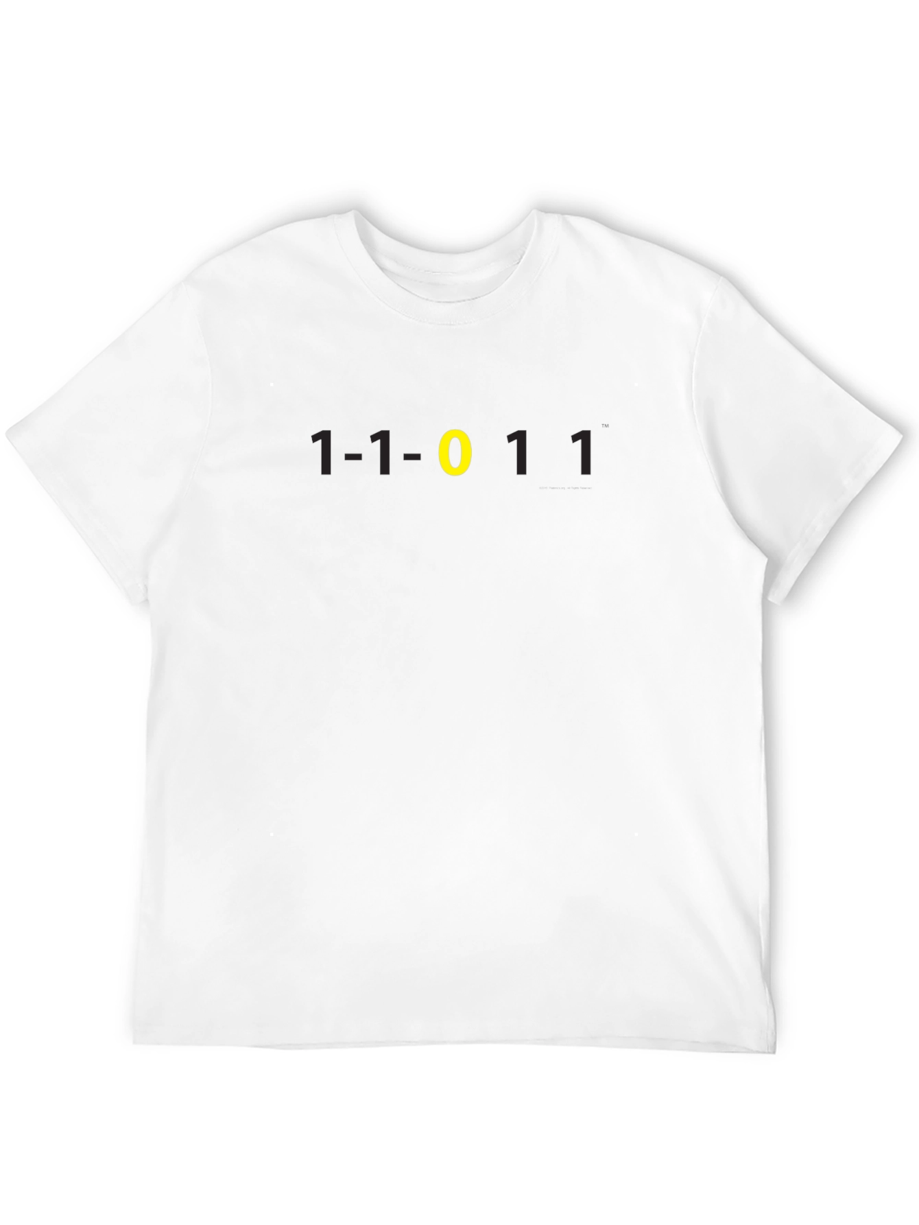 Binary Code T-Shirt - Black Tee with Yellow Zero