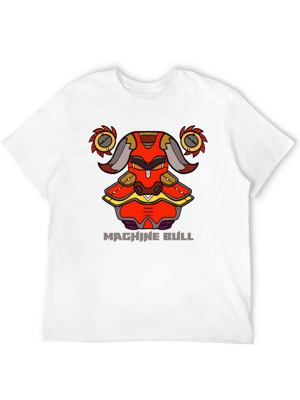 Machine Bull Graphic Tee - Black Cotton T-Shirt