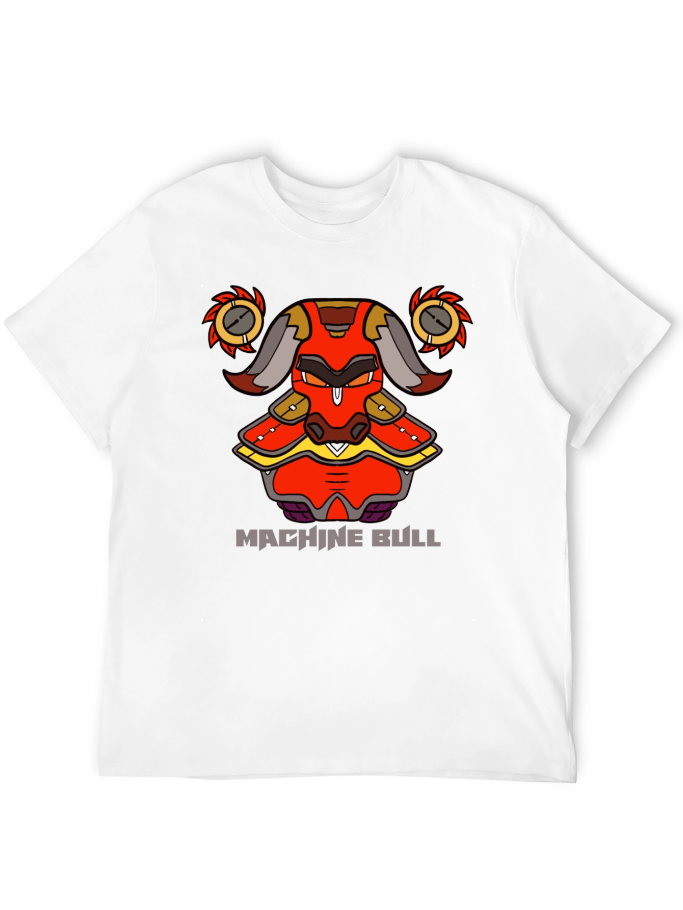 Machine Bull Graphic Tee - Black Cotton T-Shirt