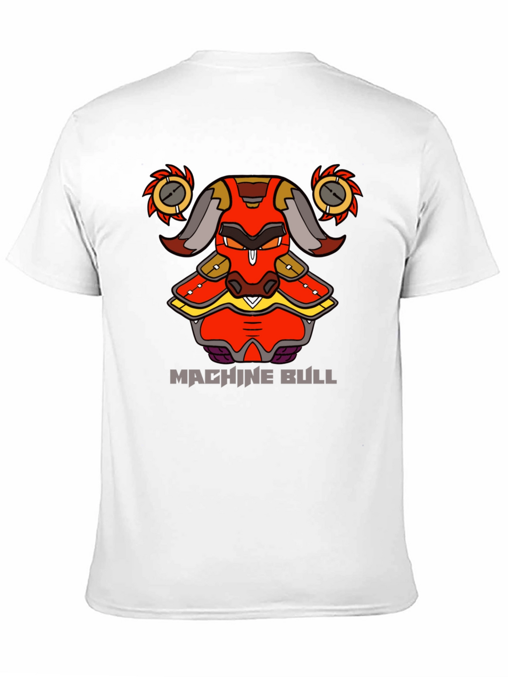 Machine Bull Graphic Tee - Black Cotton T-Shirt