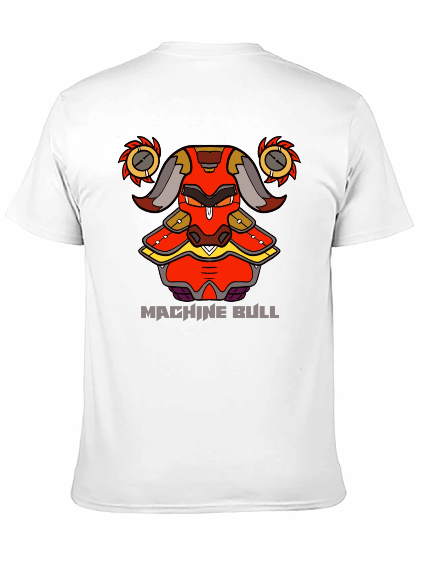 Machine Bull Graphic Tee - Black Cotton T-Shirt