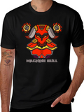 Machine Bull Graphic Tee - Black Cotton T-Shirt