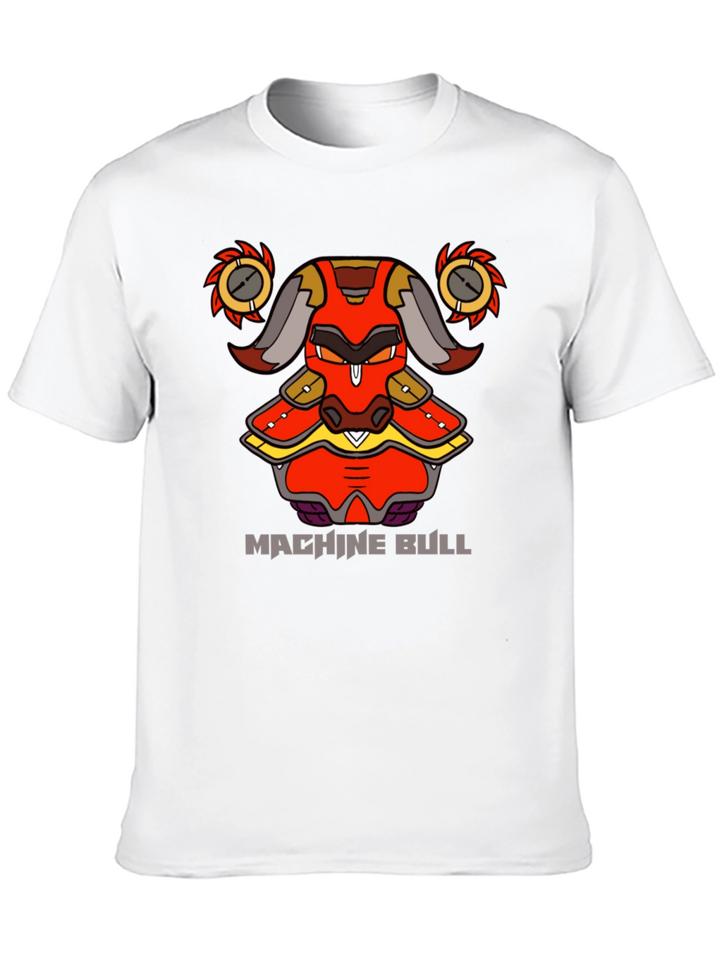 Machine Bull Graphic Tee - Black Cotton T-Shirt
