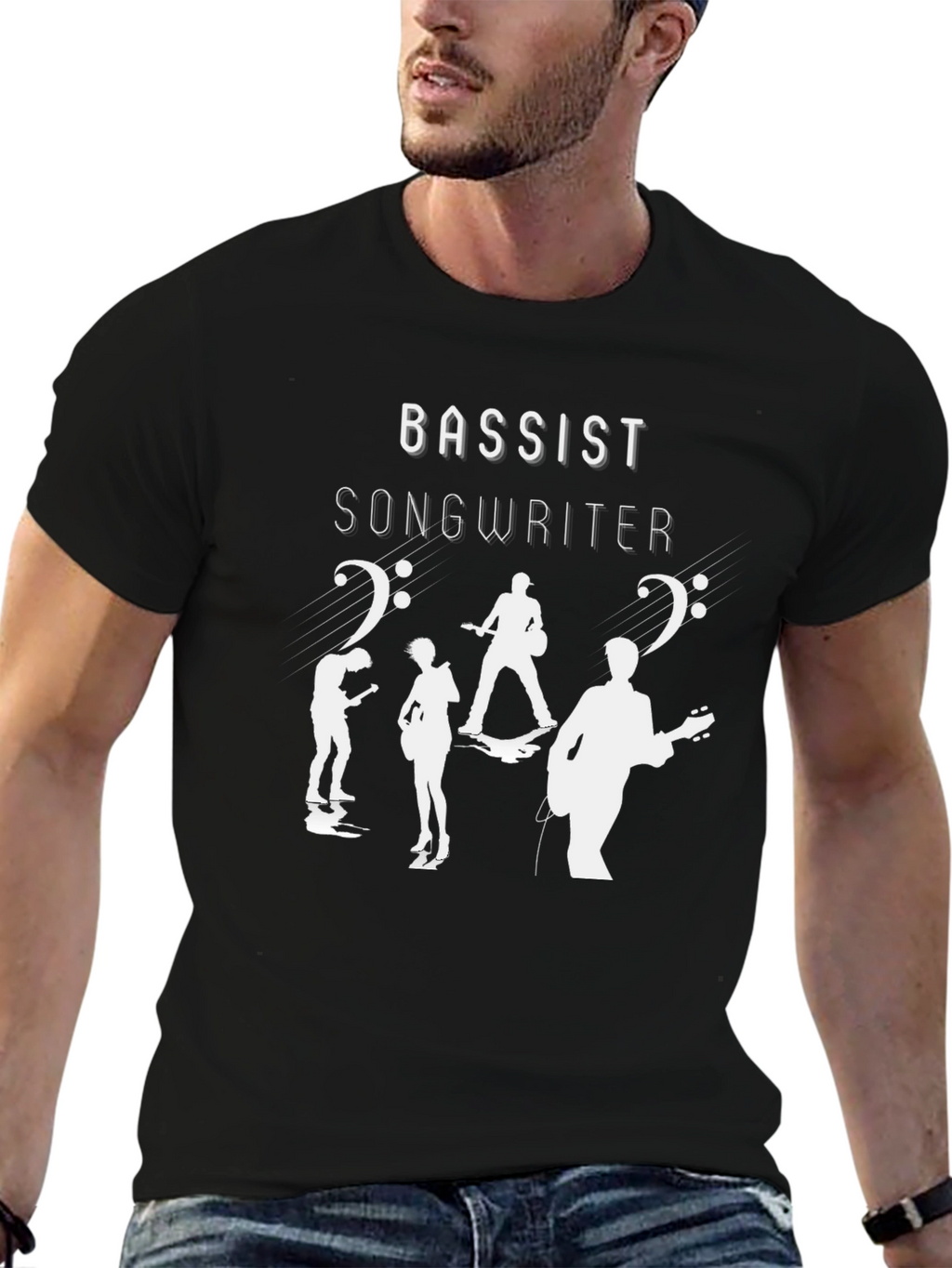Bassist Songwriter Graphic T-Shirt - Black