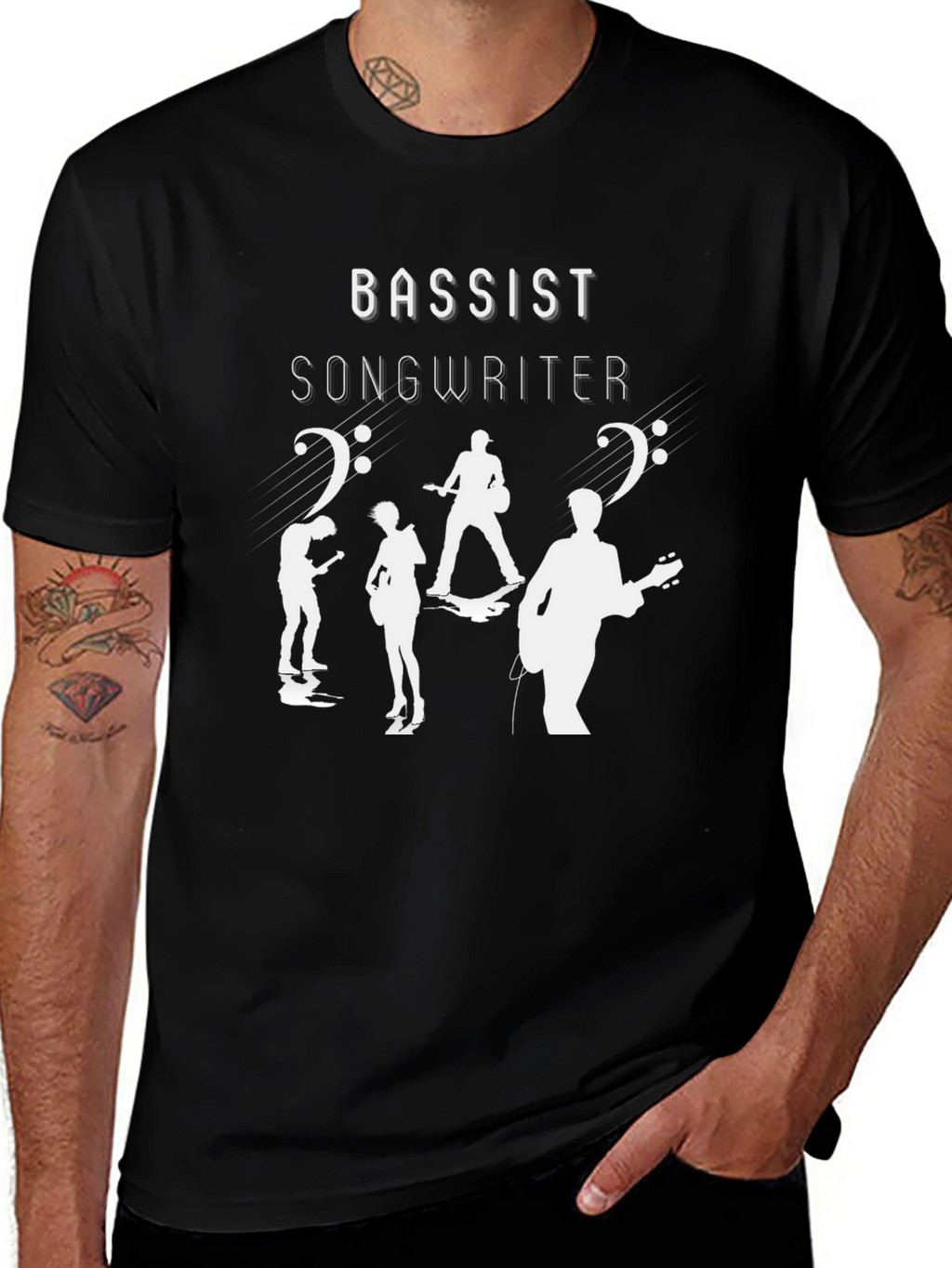 Bassist Songwriter Graphic T-Shirt - Black