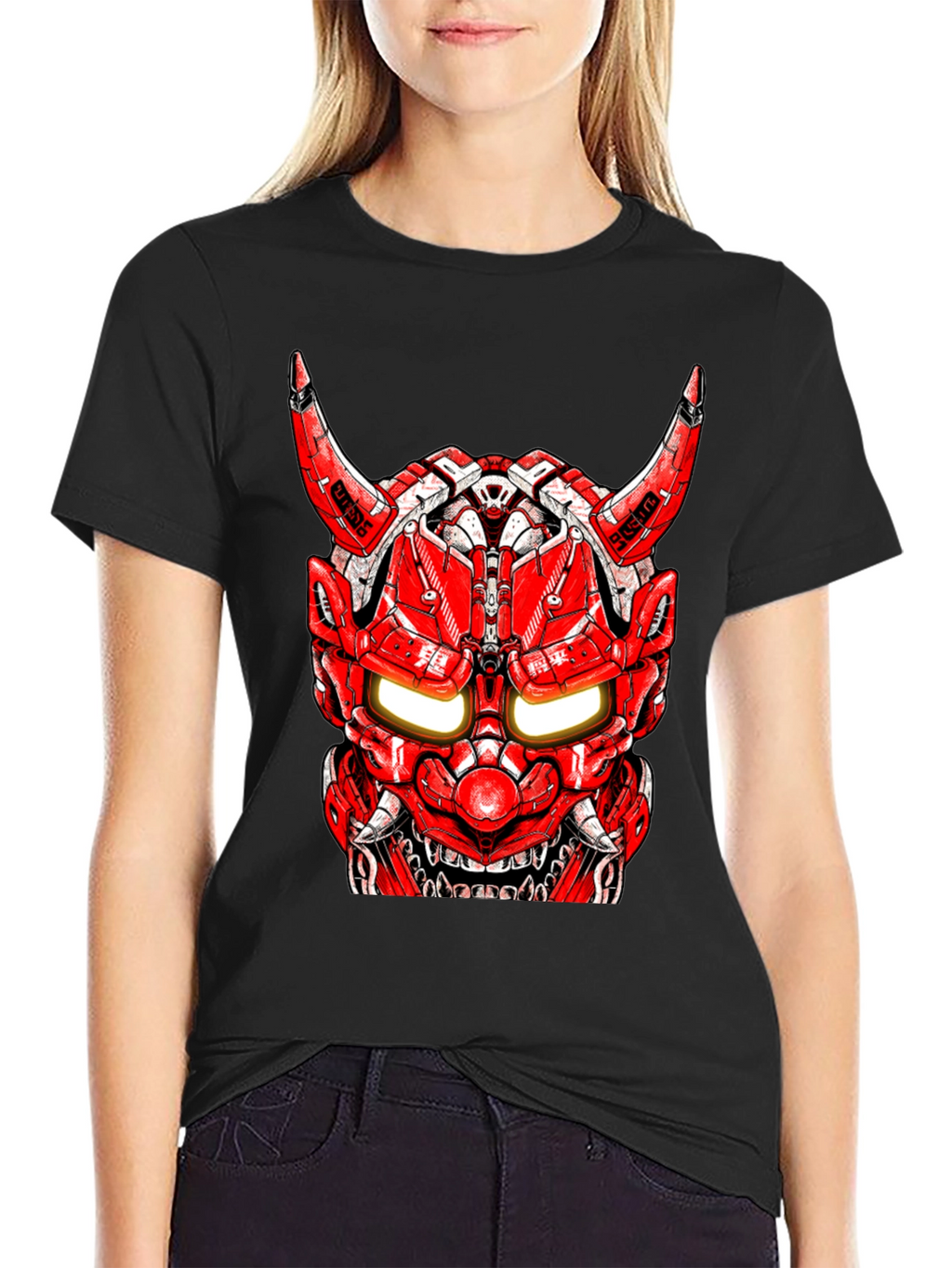Cyberpunk Oni Mask Graphic Tee