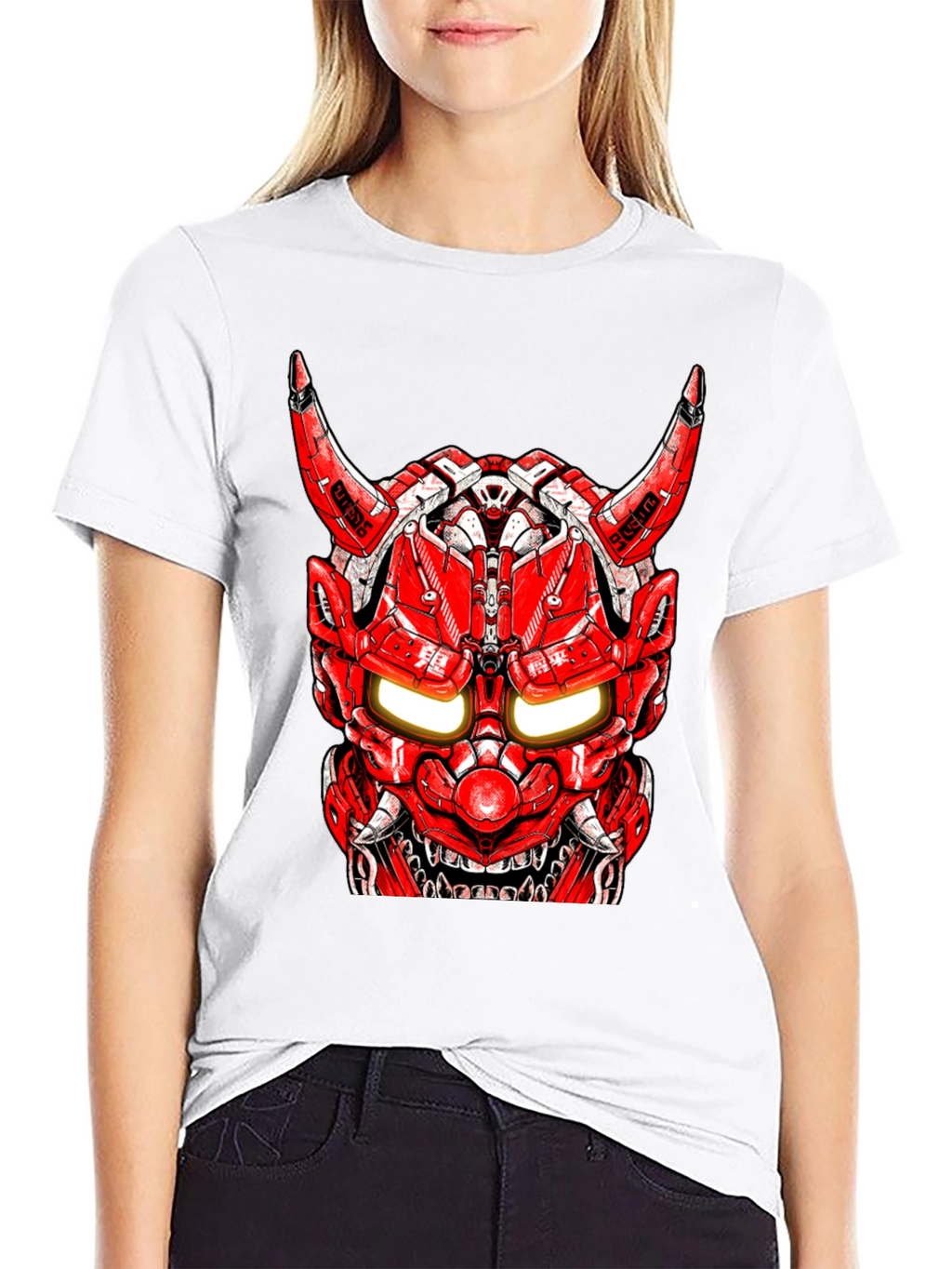 Cyberpunk Oni Mask Graphic Tee
