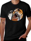 Cat vs. Tiger Black T-Shirt