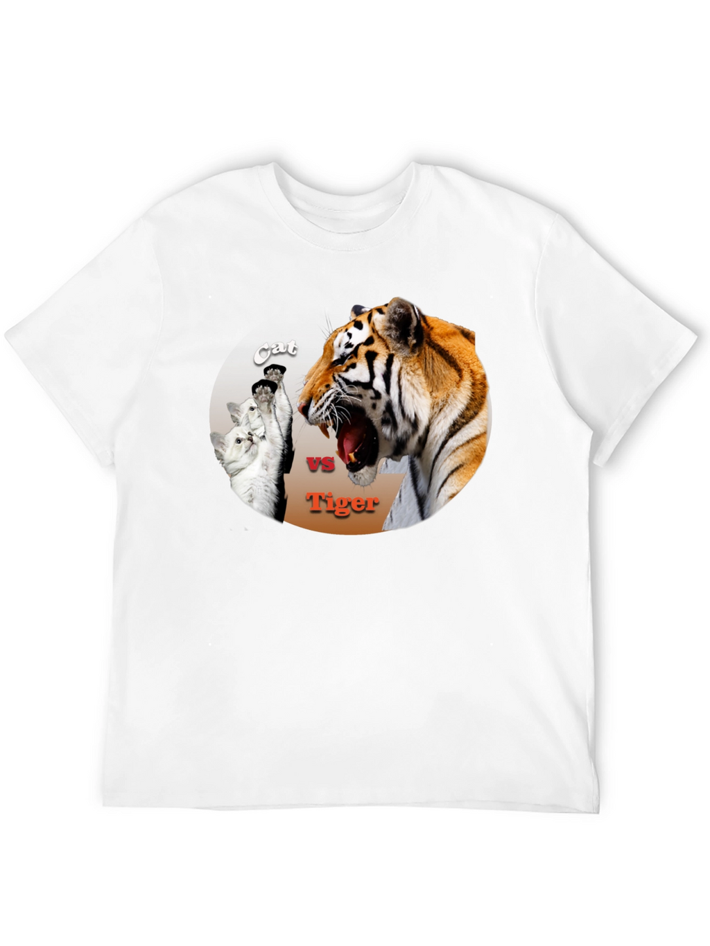 Cat vs. Tiger Black T-Shirt