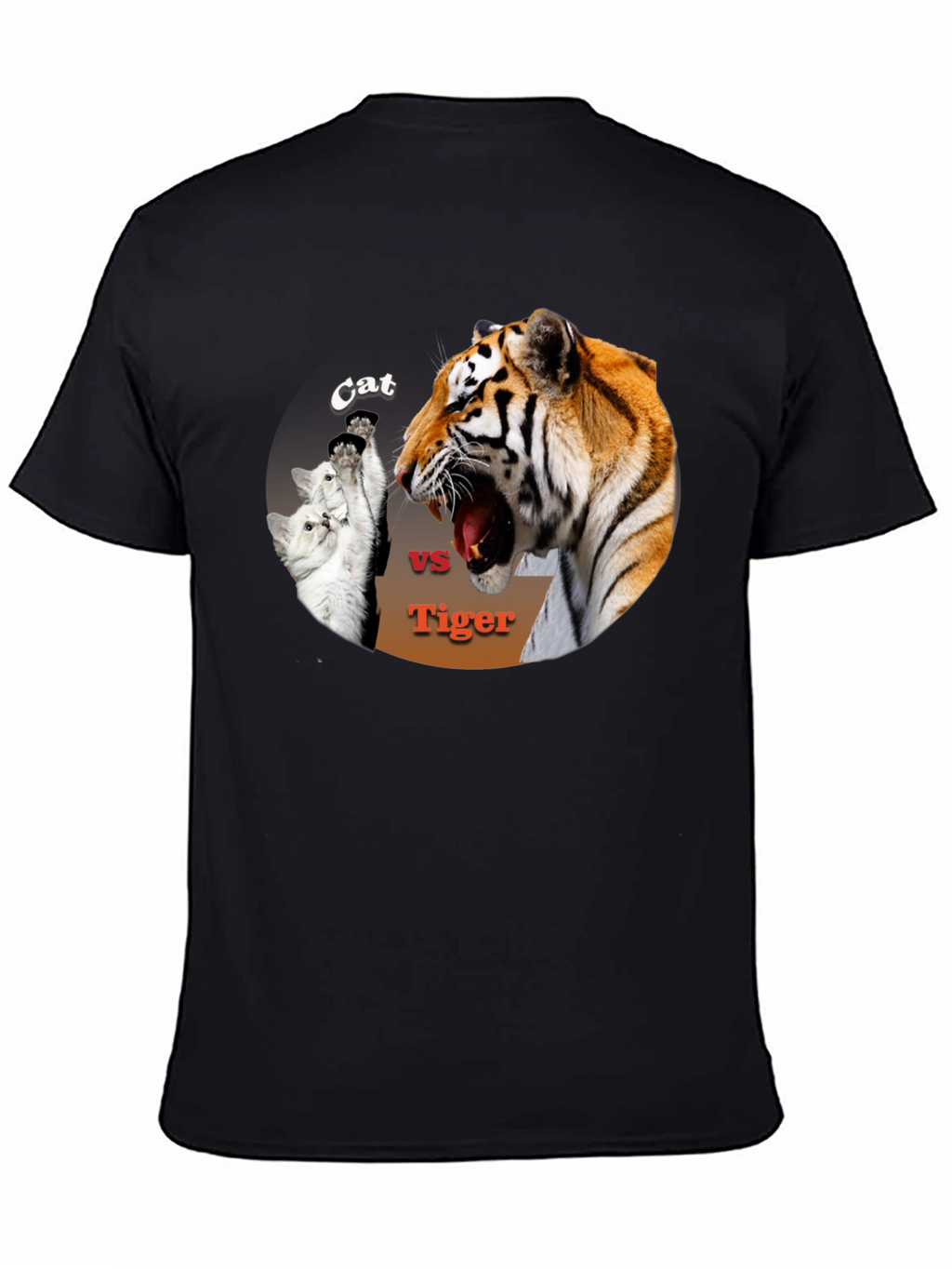 Cat vs. Tiger Black T-Shirt