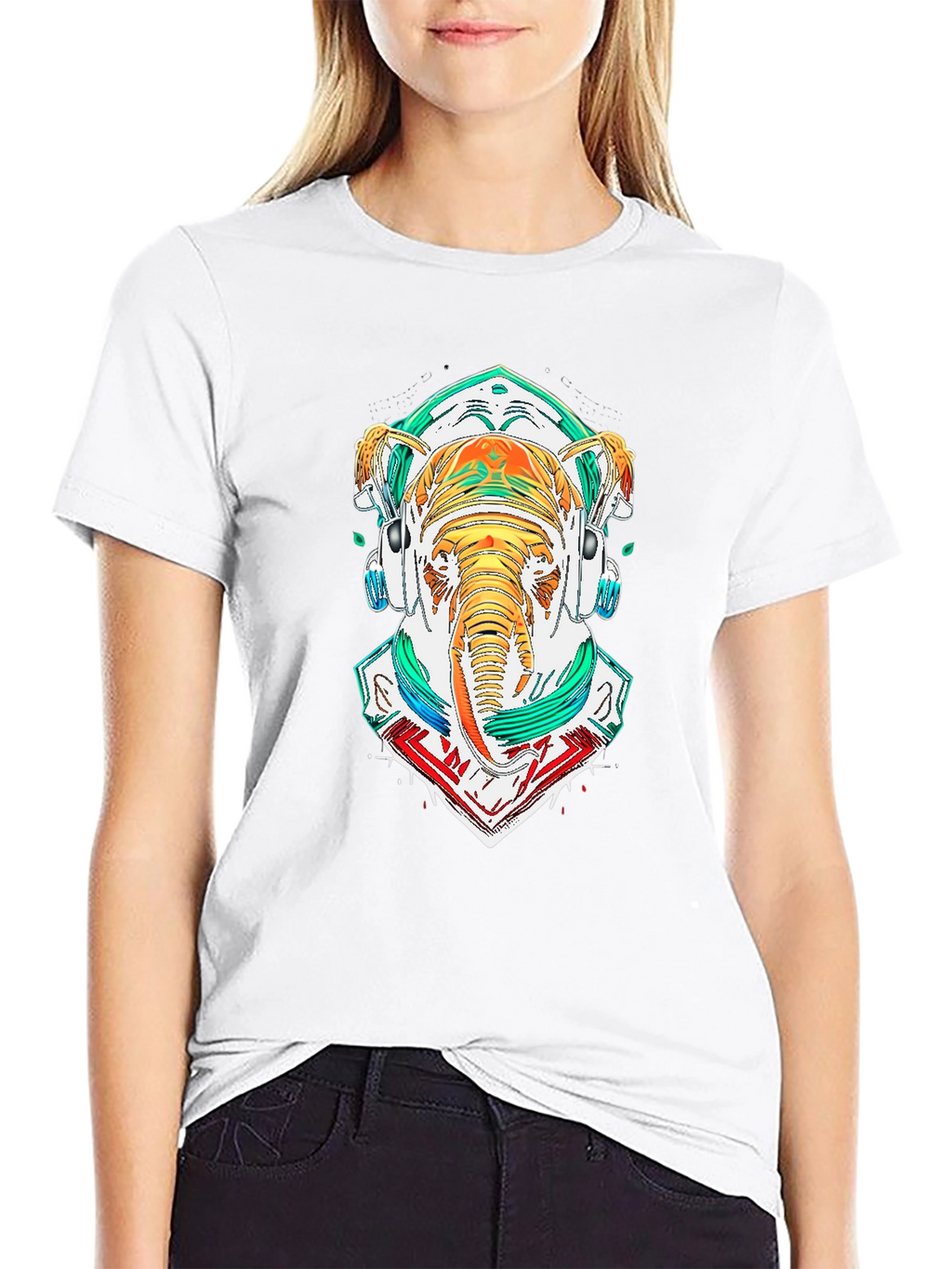Elephant DJ Graphic Tee - Cool Art Shirt