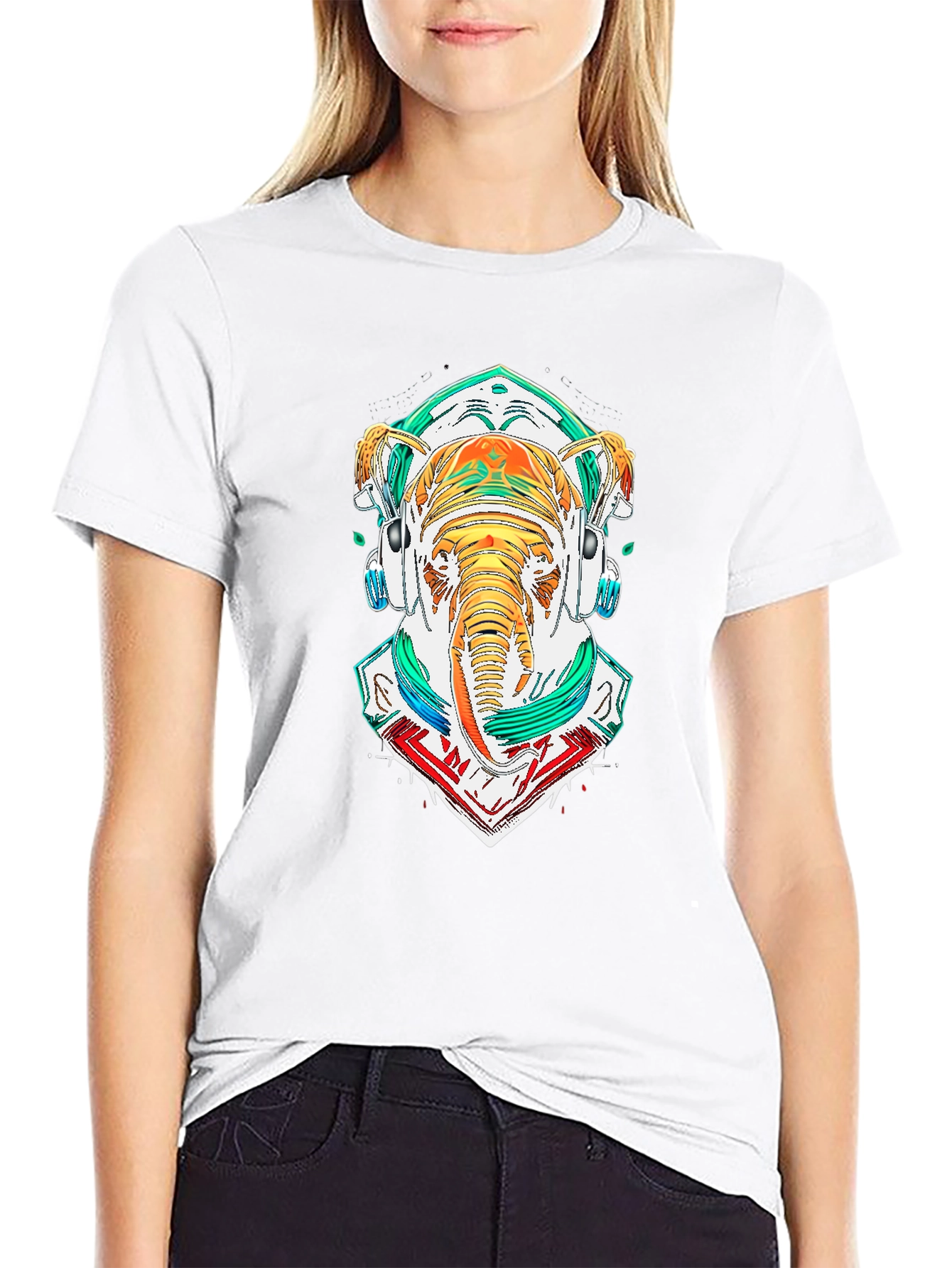Elephant DJ Graphic Tee - Cool Art Shirt