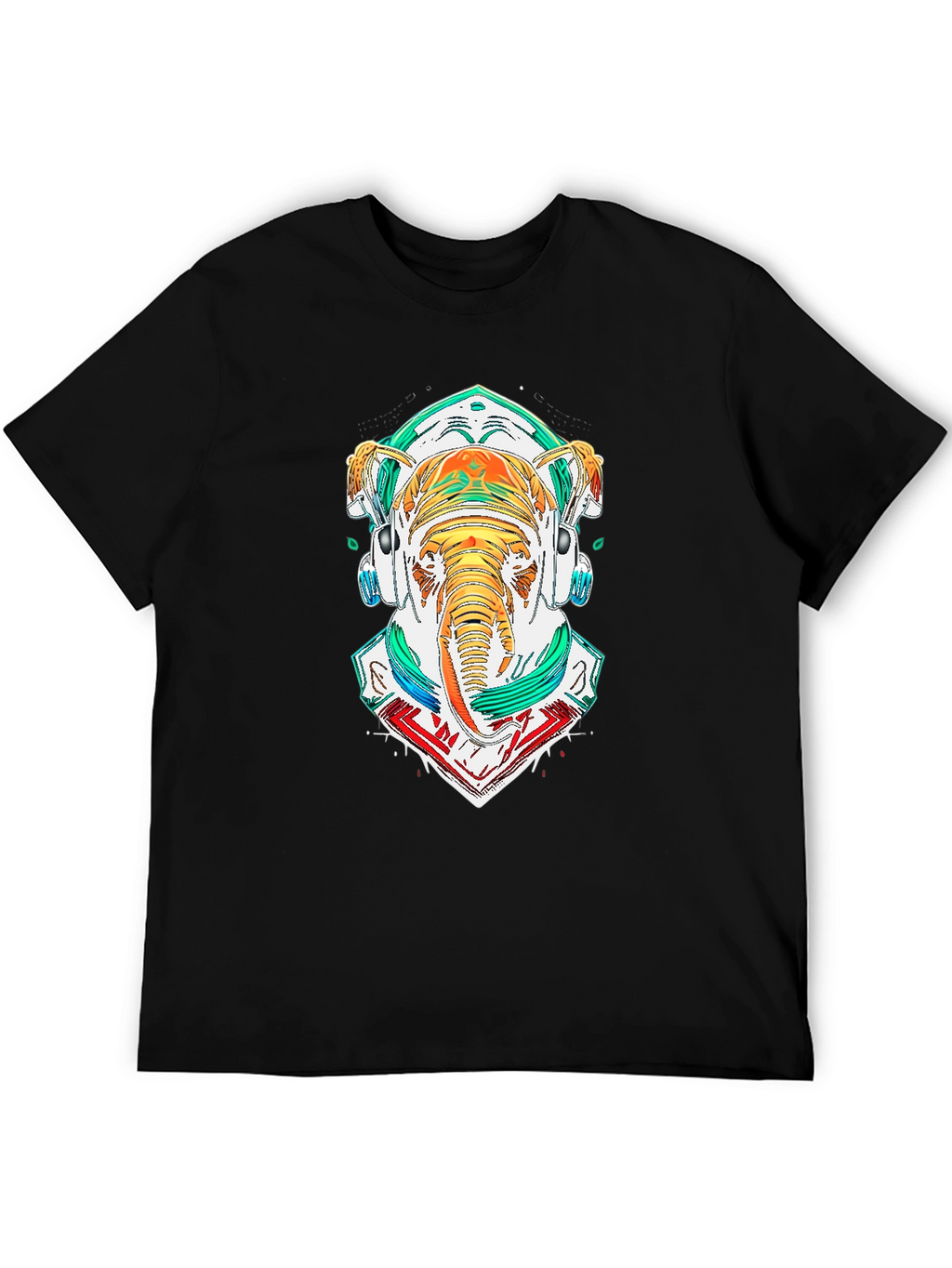 Elephant DJ Graphic Tee - Cool Art Shirt