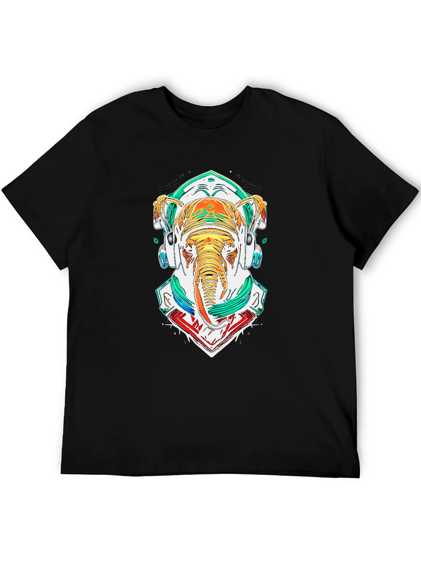 Elephant DJ Graphic Tee - Cool Art Shirt
