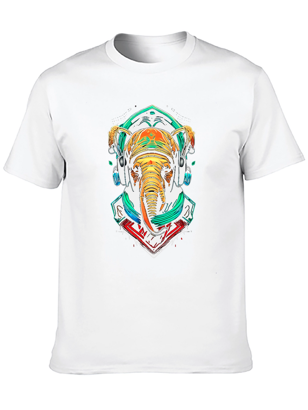 Elephant DJ Graphic Tee - Cool Art Shirt