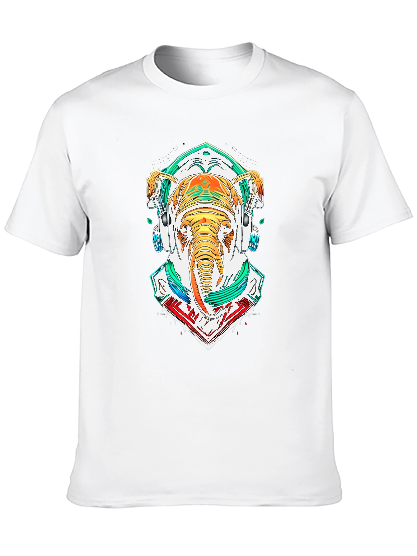 Elephant DJ Graphic Tee - Cool Art Shirt