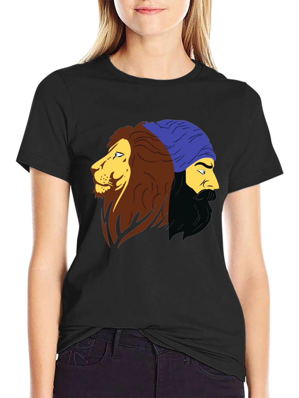Lion & Sikh Pride Black T-Shirt