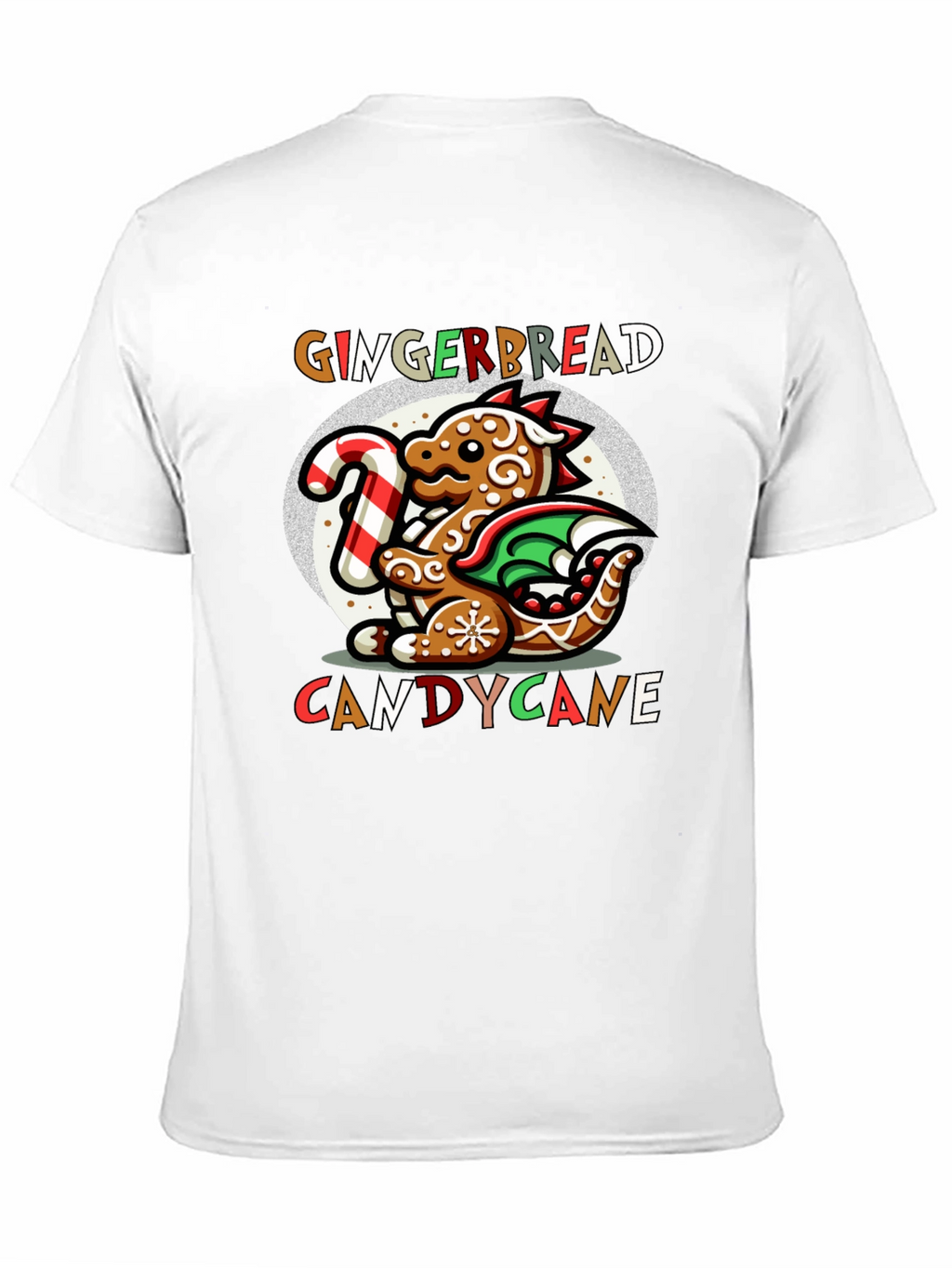 Gingerbread Dragon Candy Cane Christmas T-Shirt