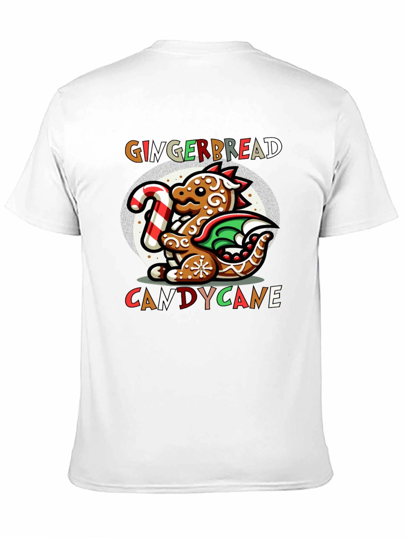 Gingerbread Dragon Candy Cane Christmas T-Shirt