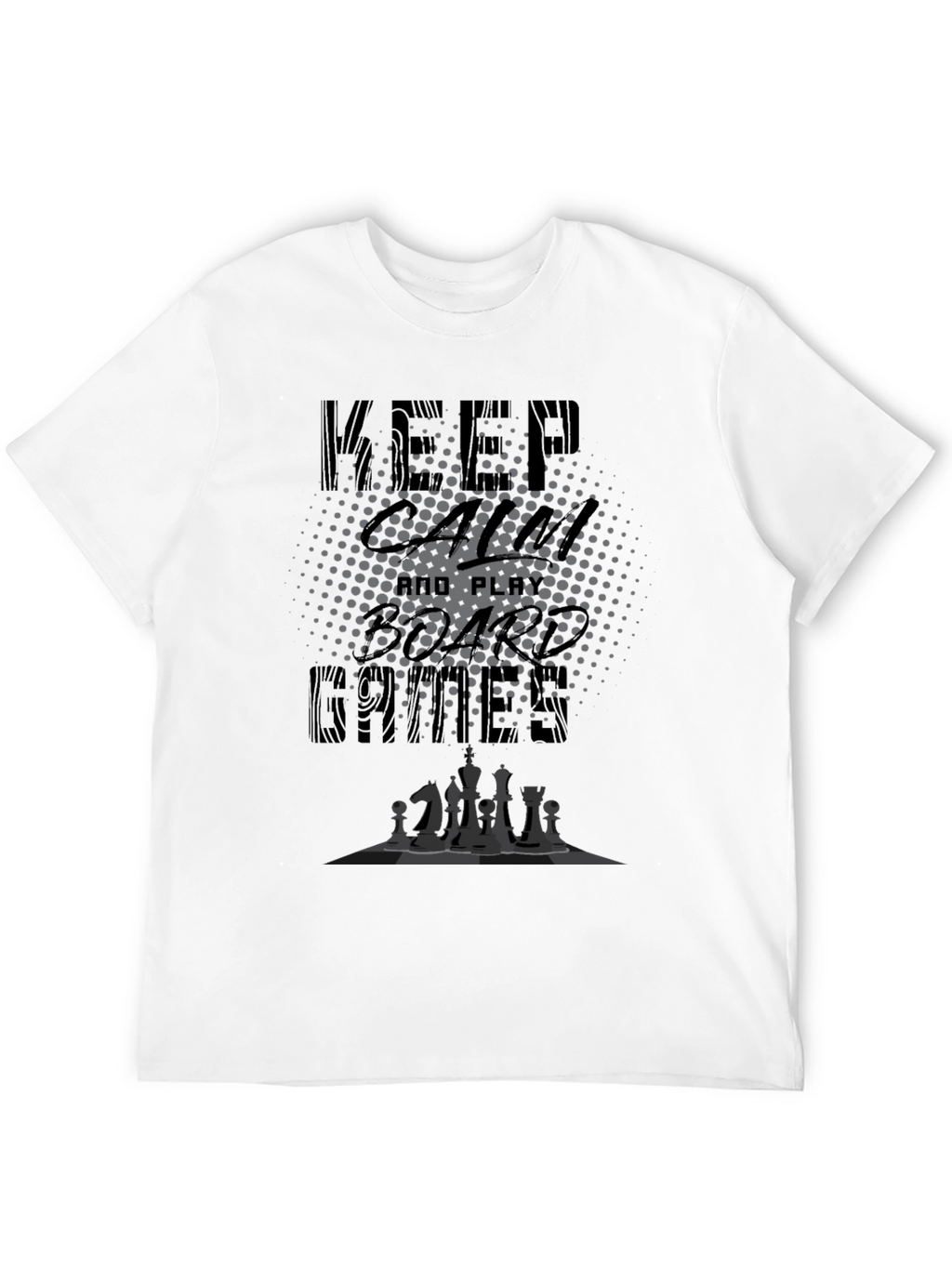 Keep Calm and Play Board Games Black T-Shirt