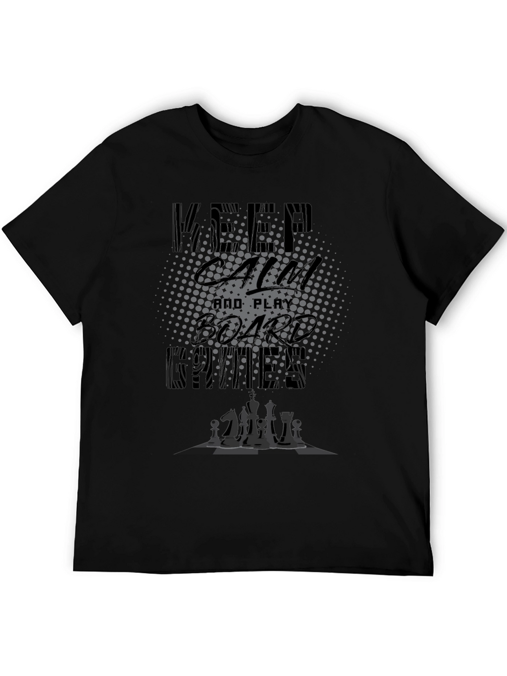 Keep Calm and Play Board Games Black T-Shirt