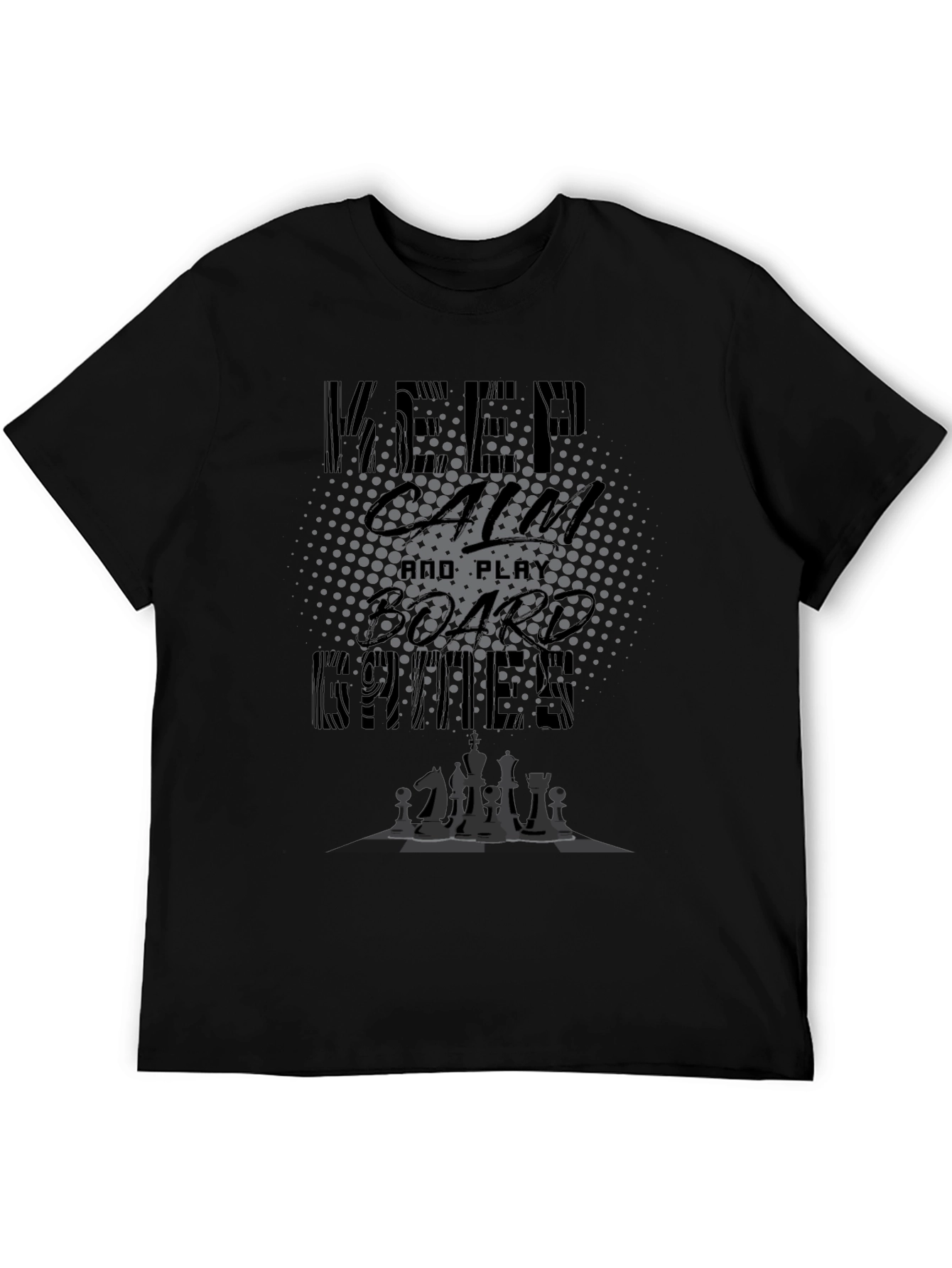 Keep Calm and Play Board Games Black T-Shirt