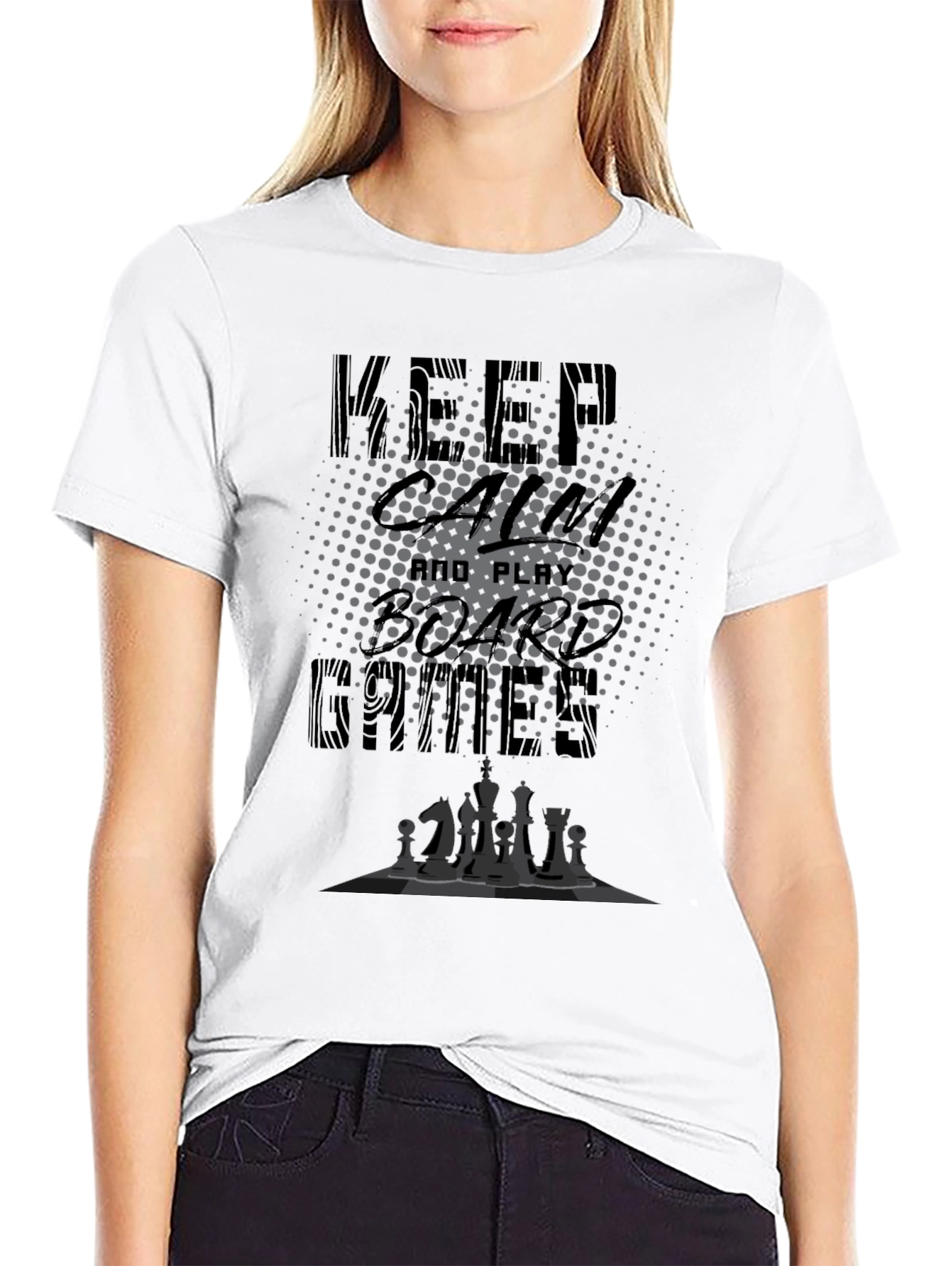 Keep Calm and Play Board Games Black T-Shirt