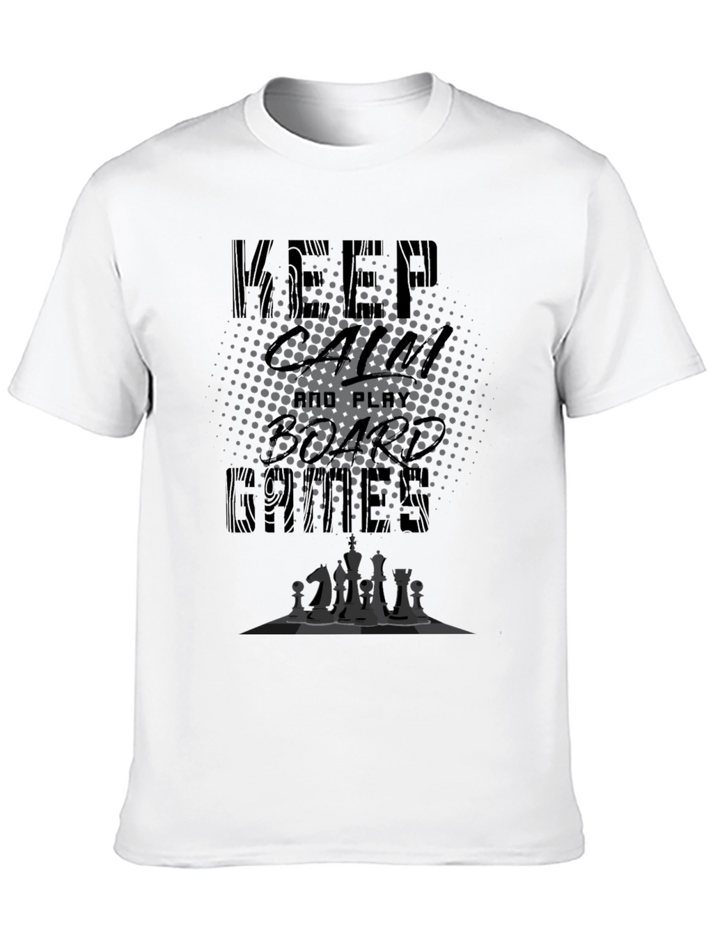 Keep Calm and Play Board Games Black T-Shirt