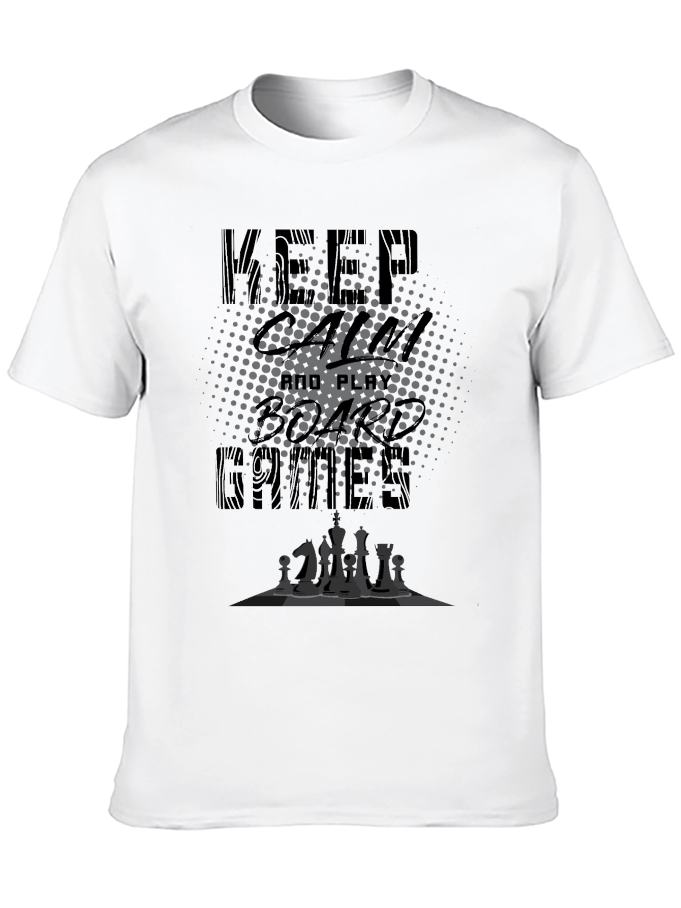 Keep Calm and Play Board Games Black T-Shirt