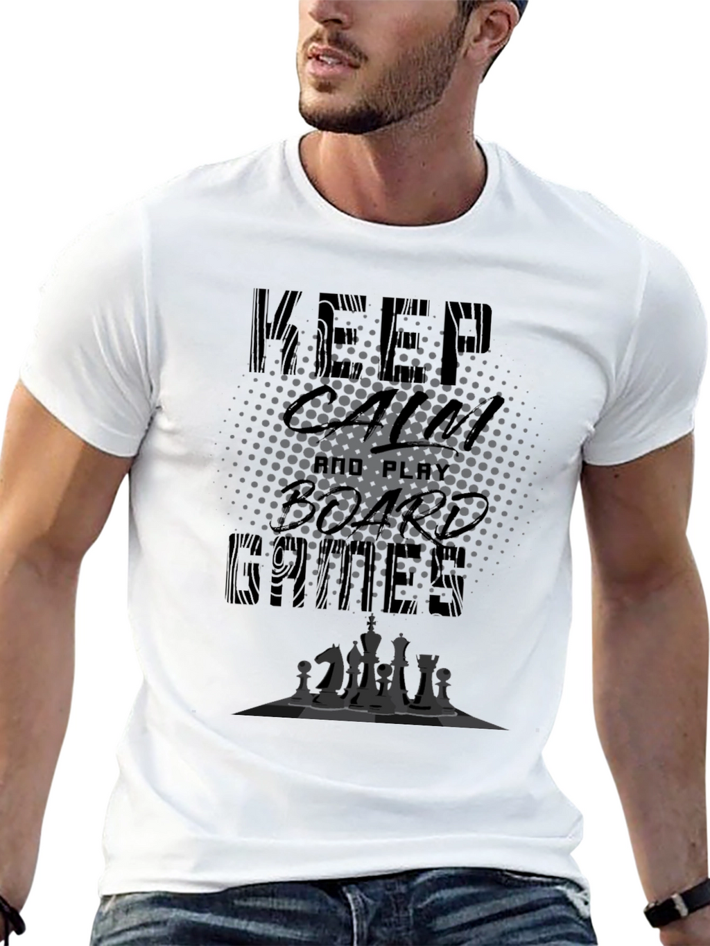 Keep Calm and Play Board Games Black T-Shirt