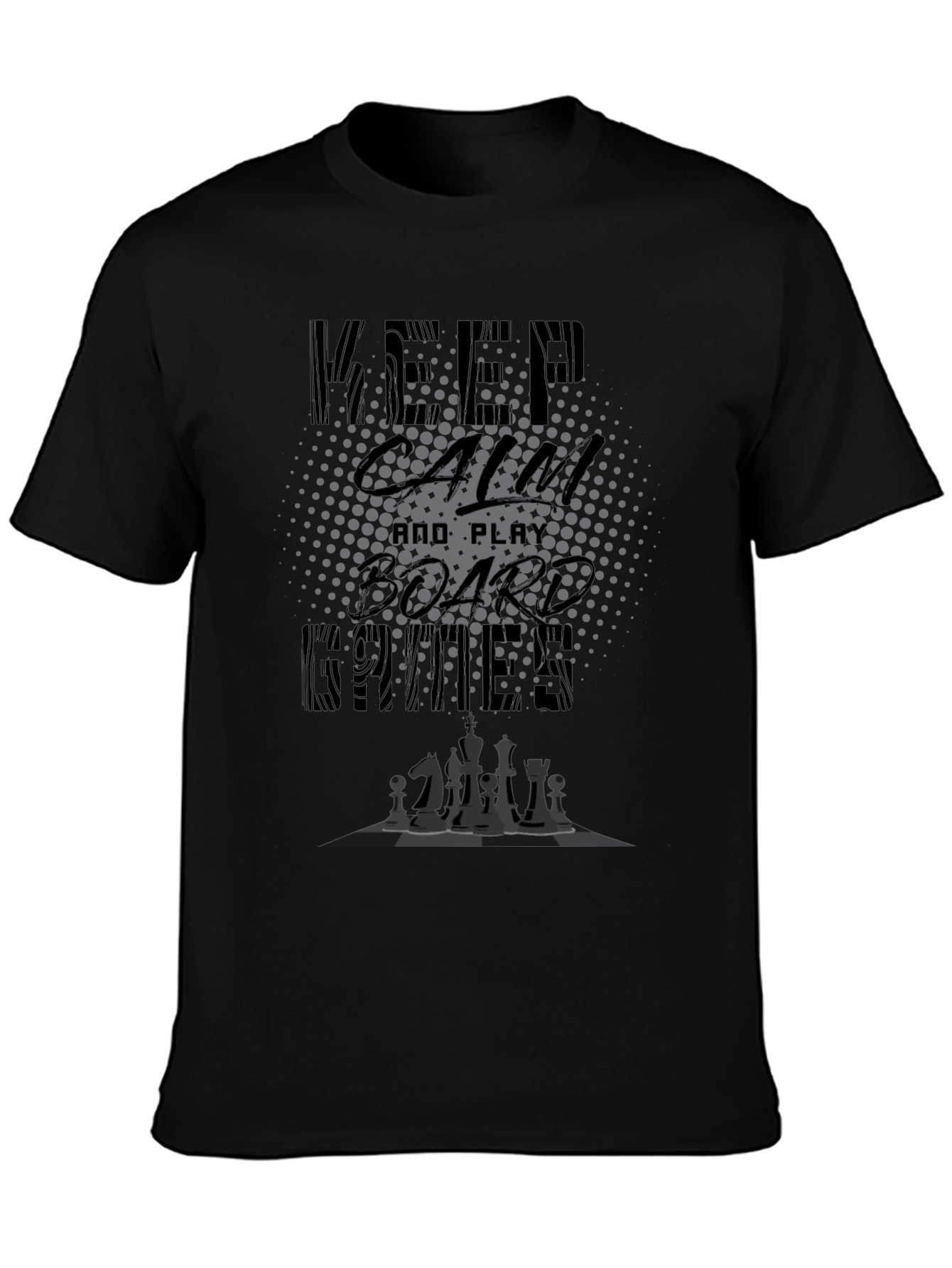Keep Calm and Play Board Games Black T-Shirt