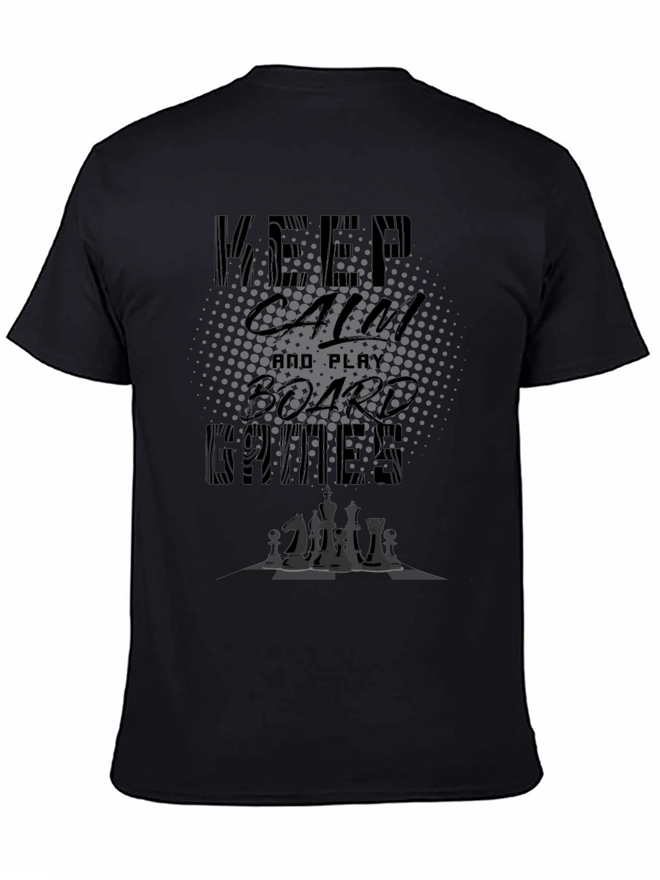 Keep Calm and Play Board Games Black T-Shirt