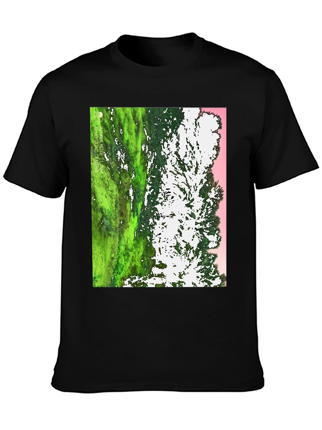 Unique Tree Print Black T-Shirt