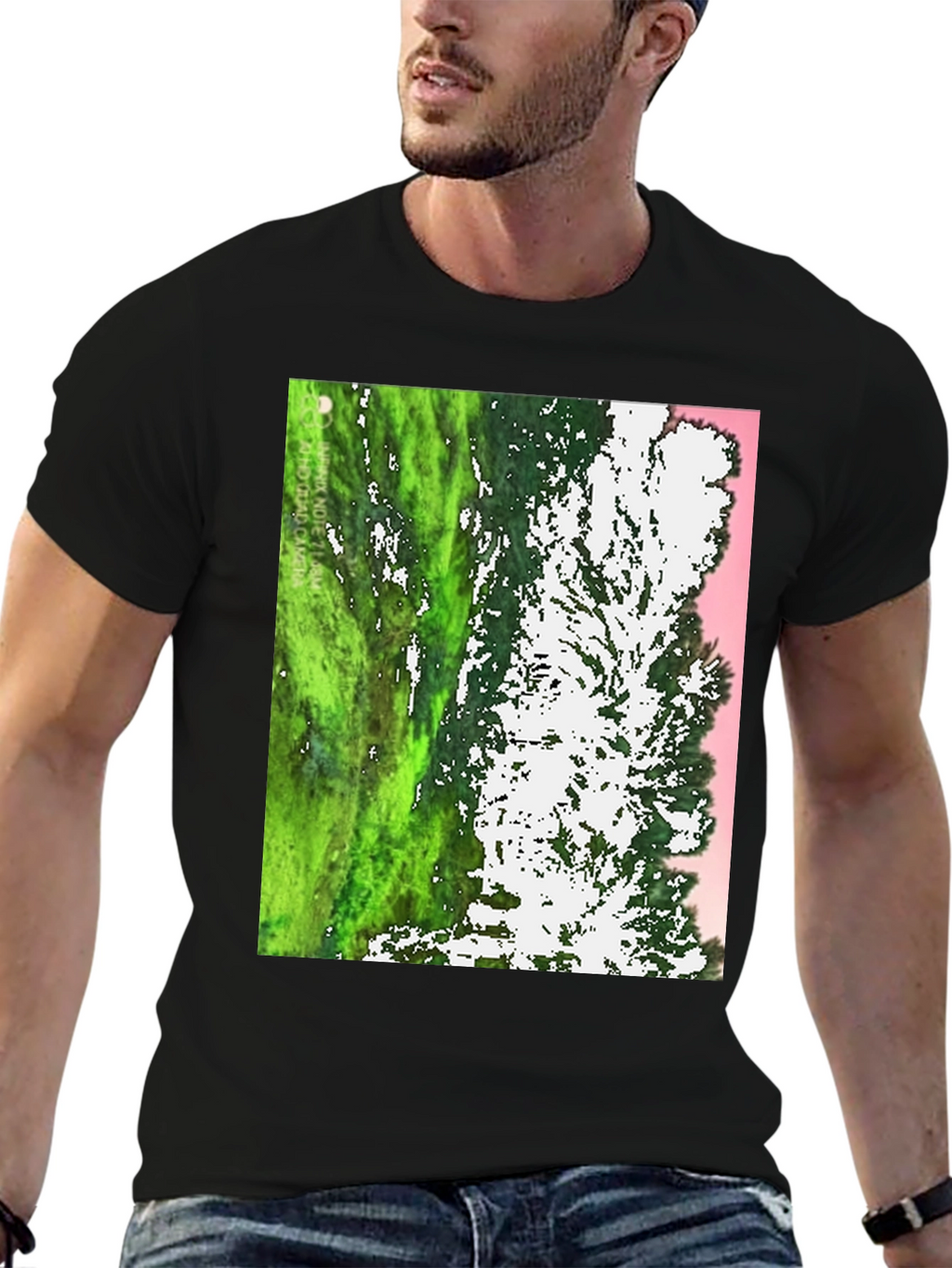 Unique Tree Print Black T-Shirt