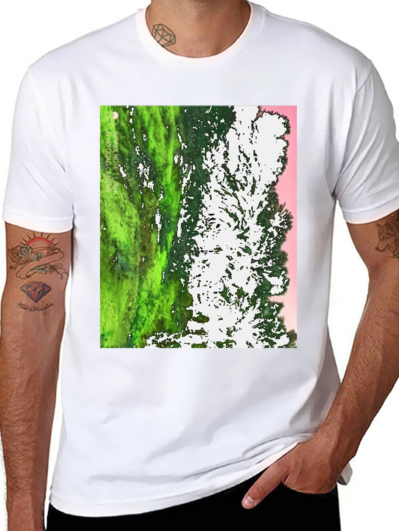 Unique Tree Print Black T-Shirt