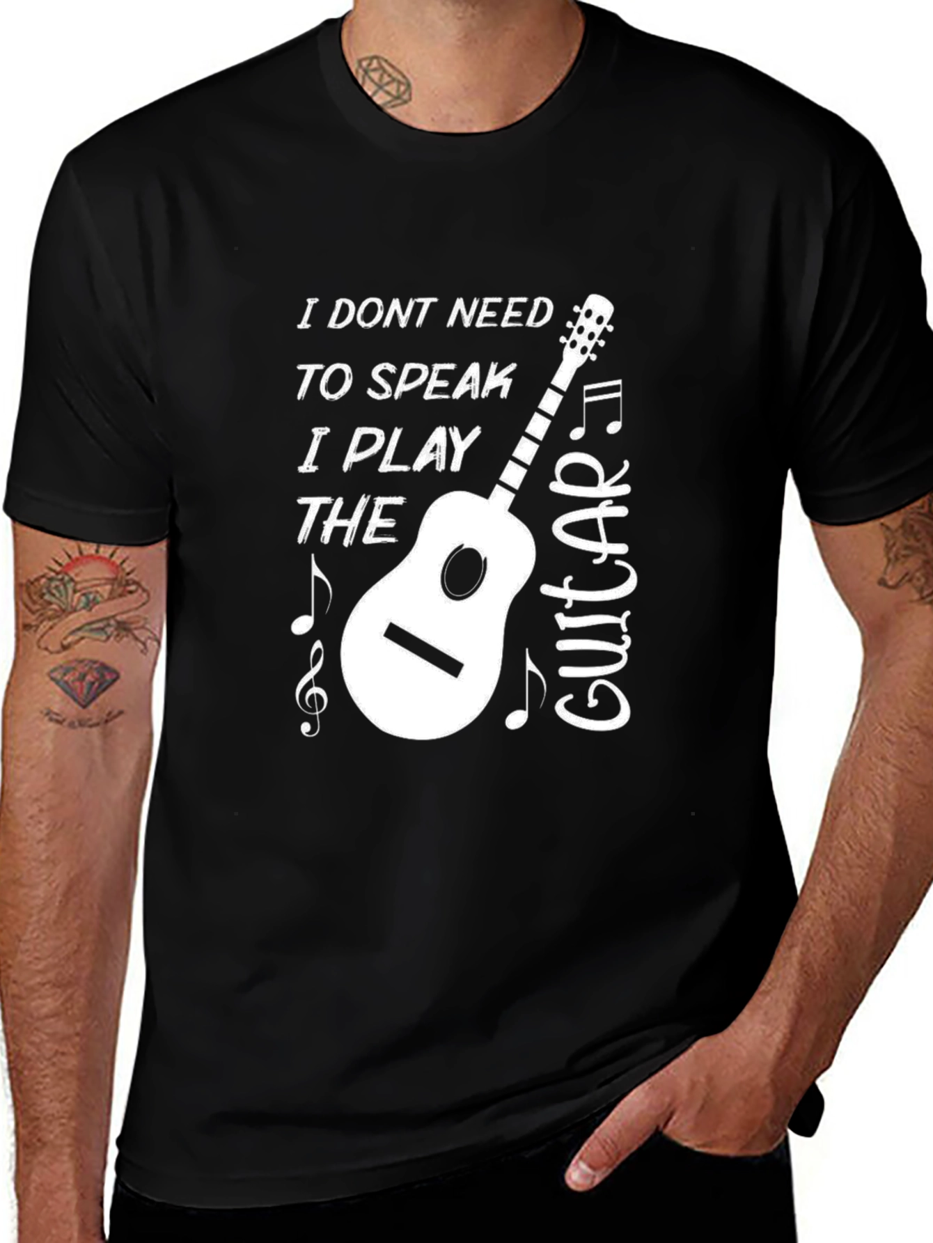 Musicians Tee: I Play The Guitar Graphic T-Shirt