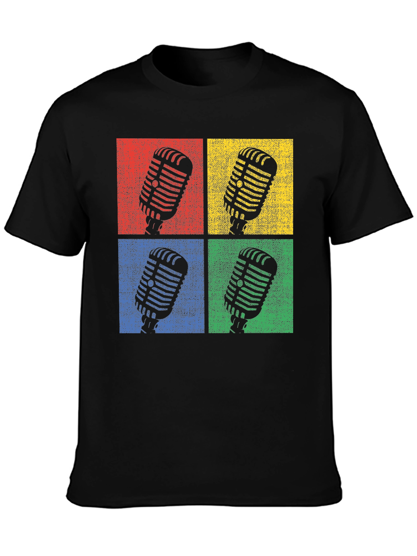 Retro Microphone Graphic Tee - Classic Pop Art Shirt