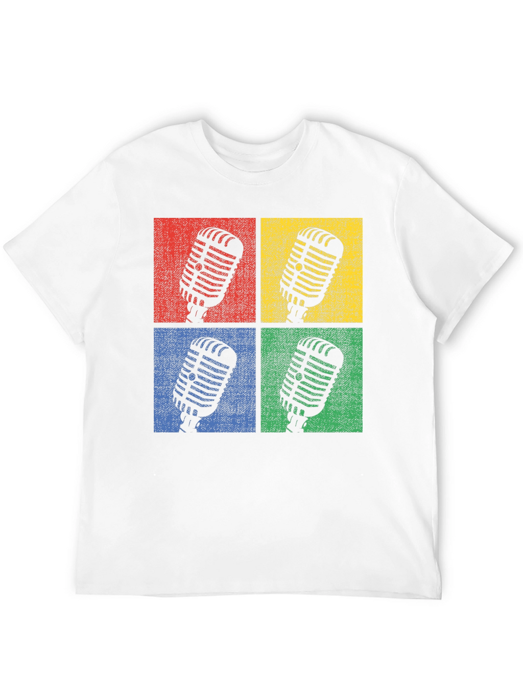 Retro Microphone Graphic Tee - Classic Pop Art Shirt