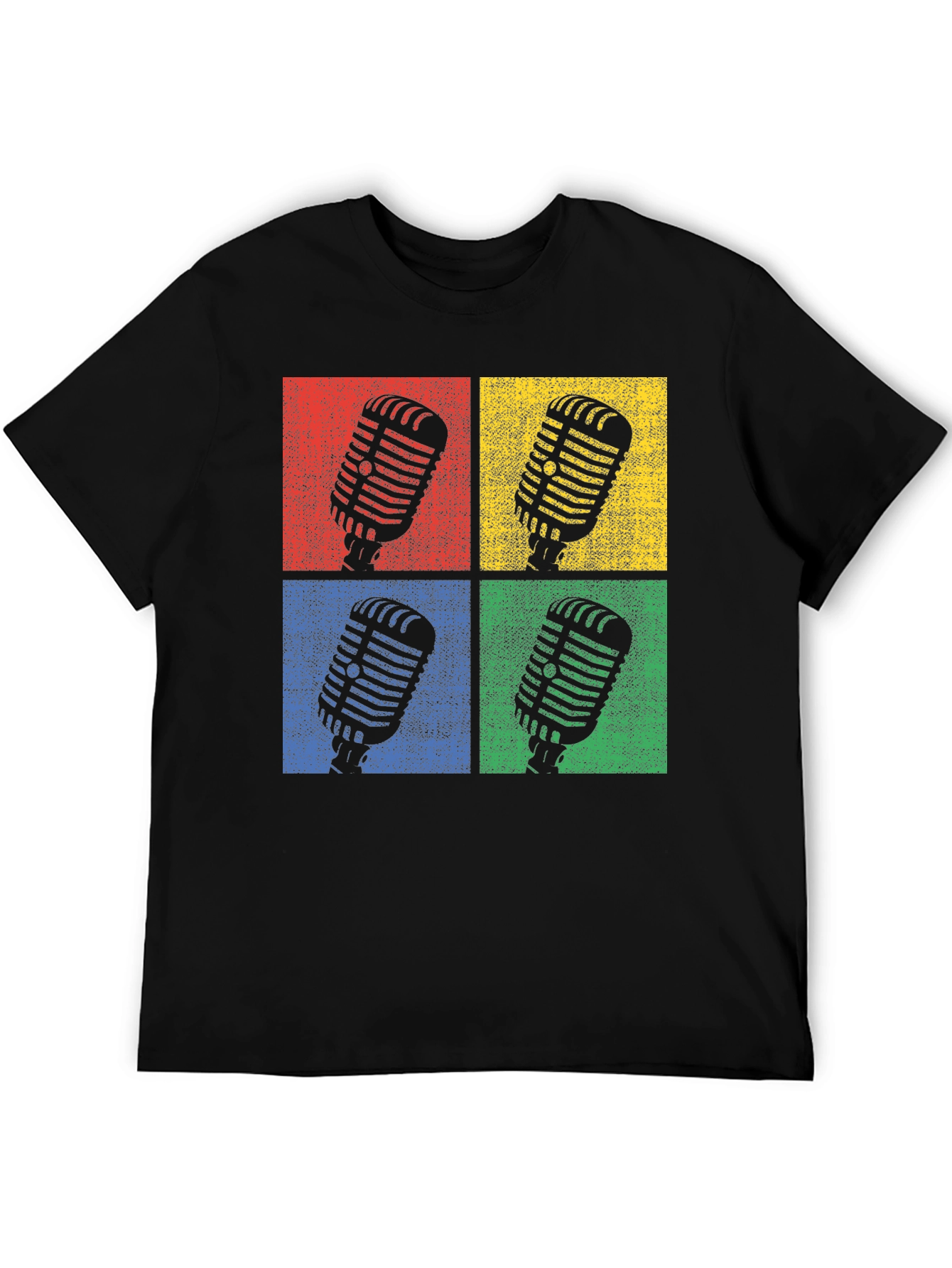 Retro Microphone Graphic Tee - Classic Pop Art Shirt