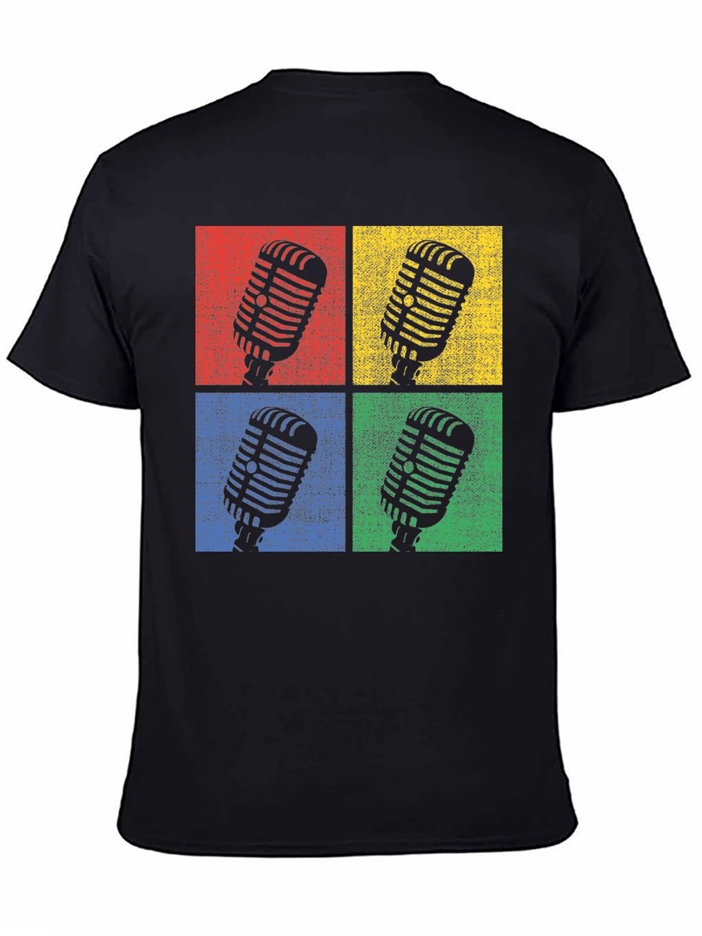 Retro Microphone Graphic Tee - Classic Pop Art Shirt