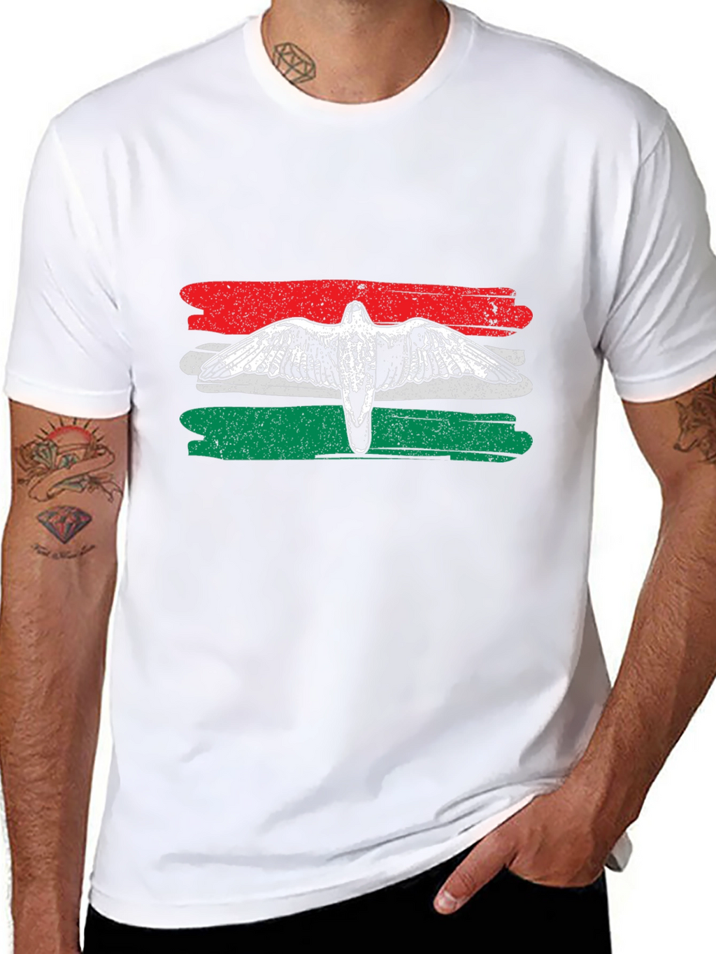 Hungarian Flag Bird Graphic T-Shirt