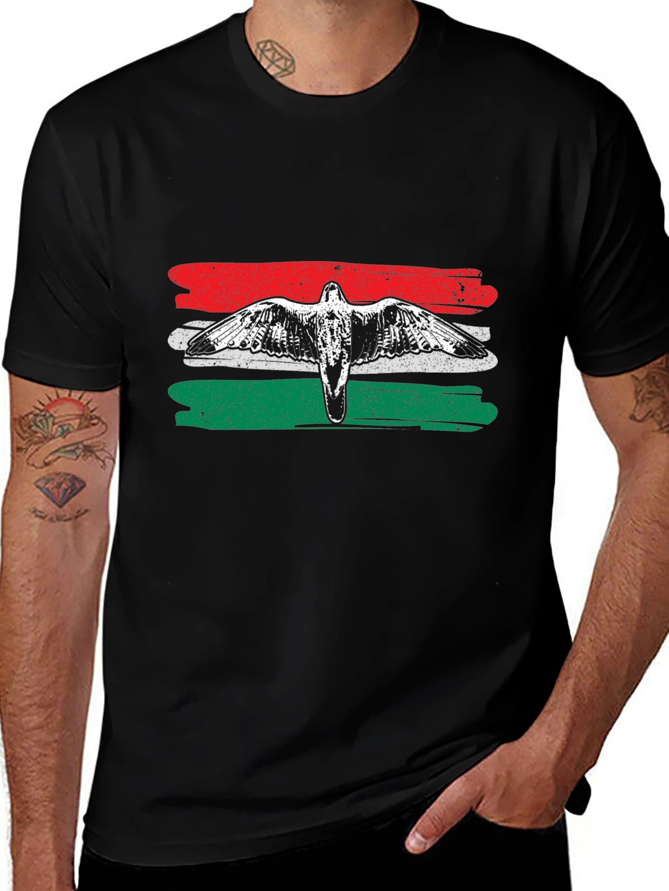 Hungarian Flag Bird Graphic T-Shirt