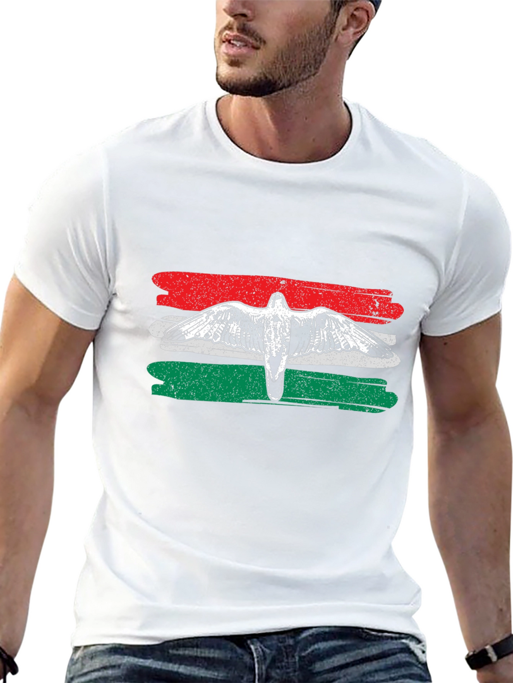 Hungarian Flag Bird Graphic T-Shirt