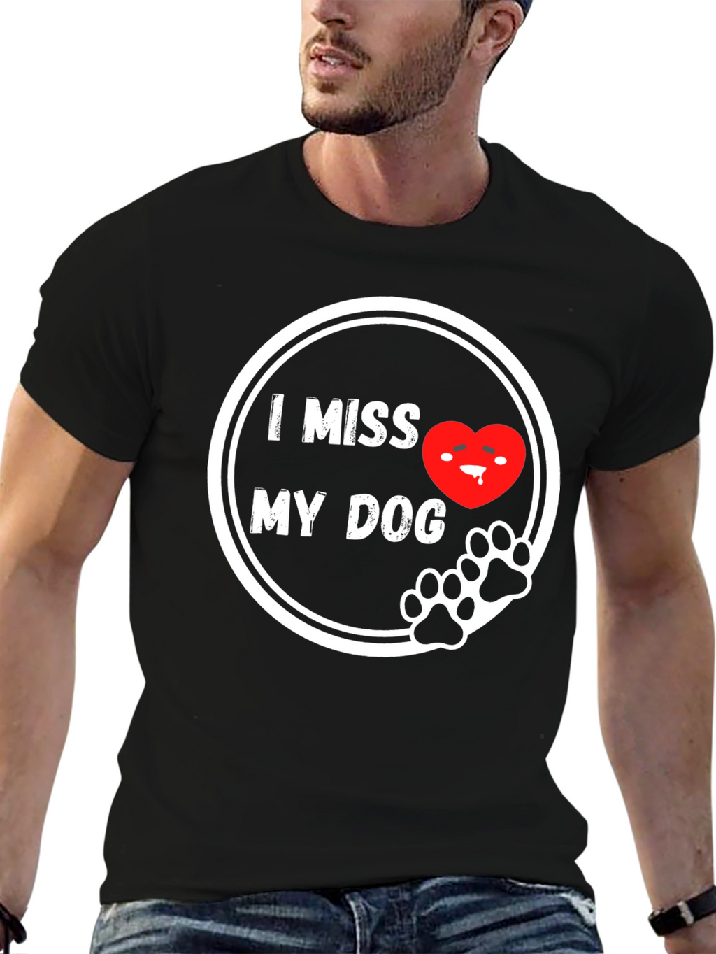 I Miss My Dog T-Shirt - Black Cute Design