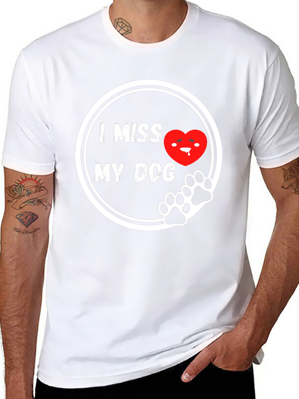 I Miss My Dog T-Shirt - Black Cute Design