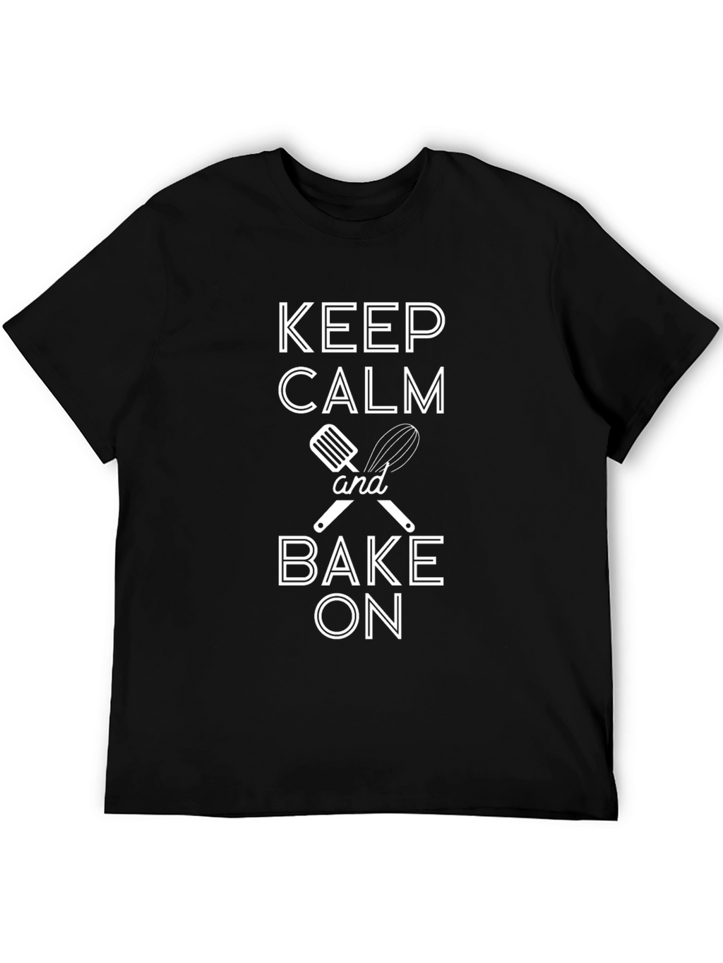 Keep Calm and Bake On Black T-Shirt