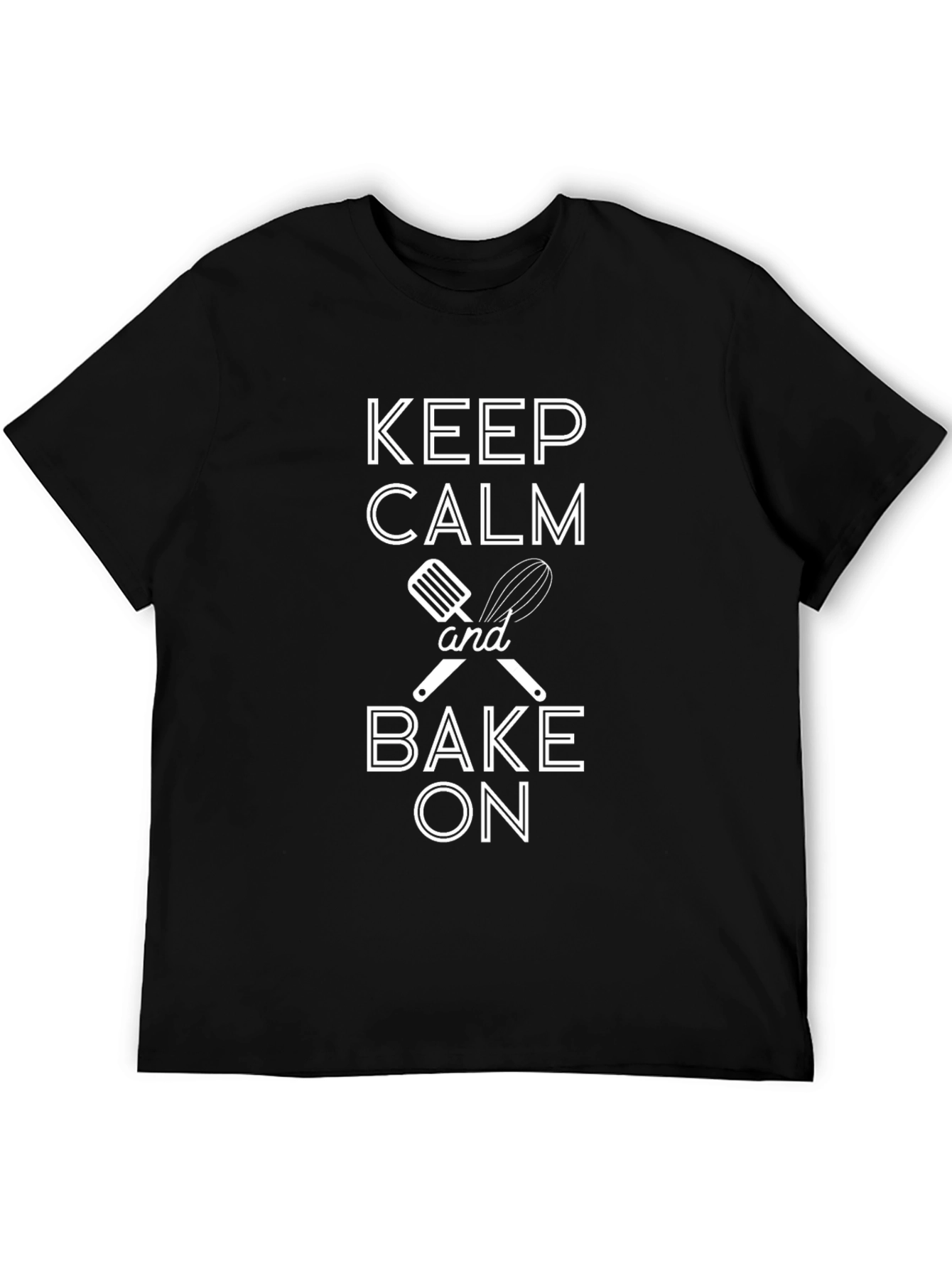 Keep Calm and Bake On Black T-Shirt