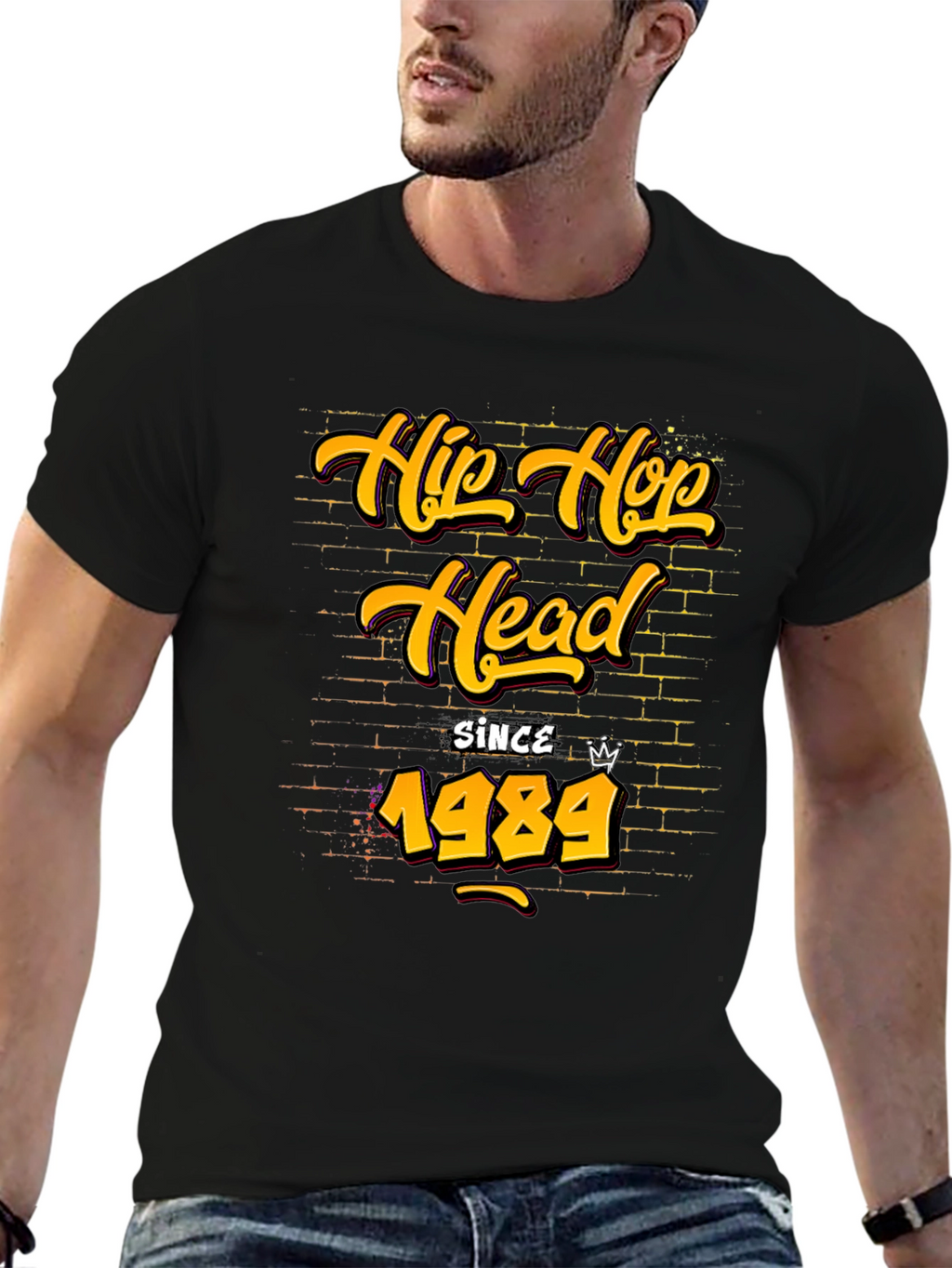 Hip Hop Head Since 1989 Black Graphic Tee
