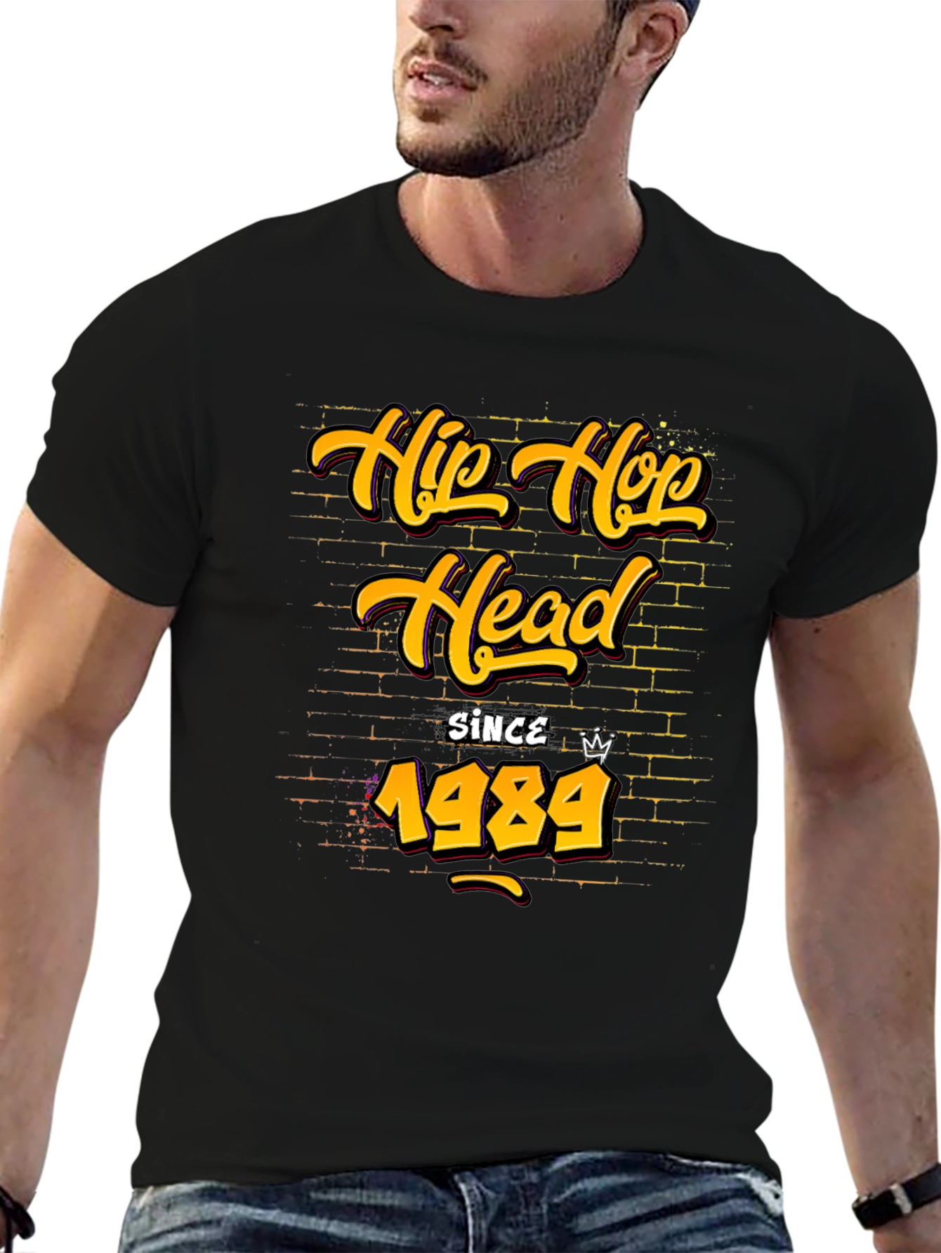 Hip Hop Head Since 1989 Black Graphic Tee