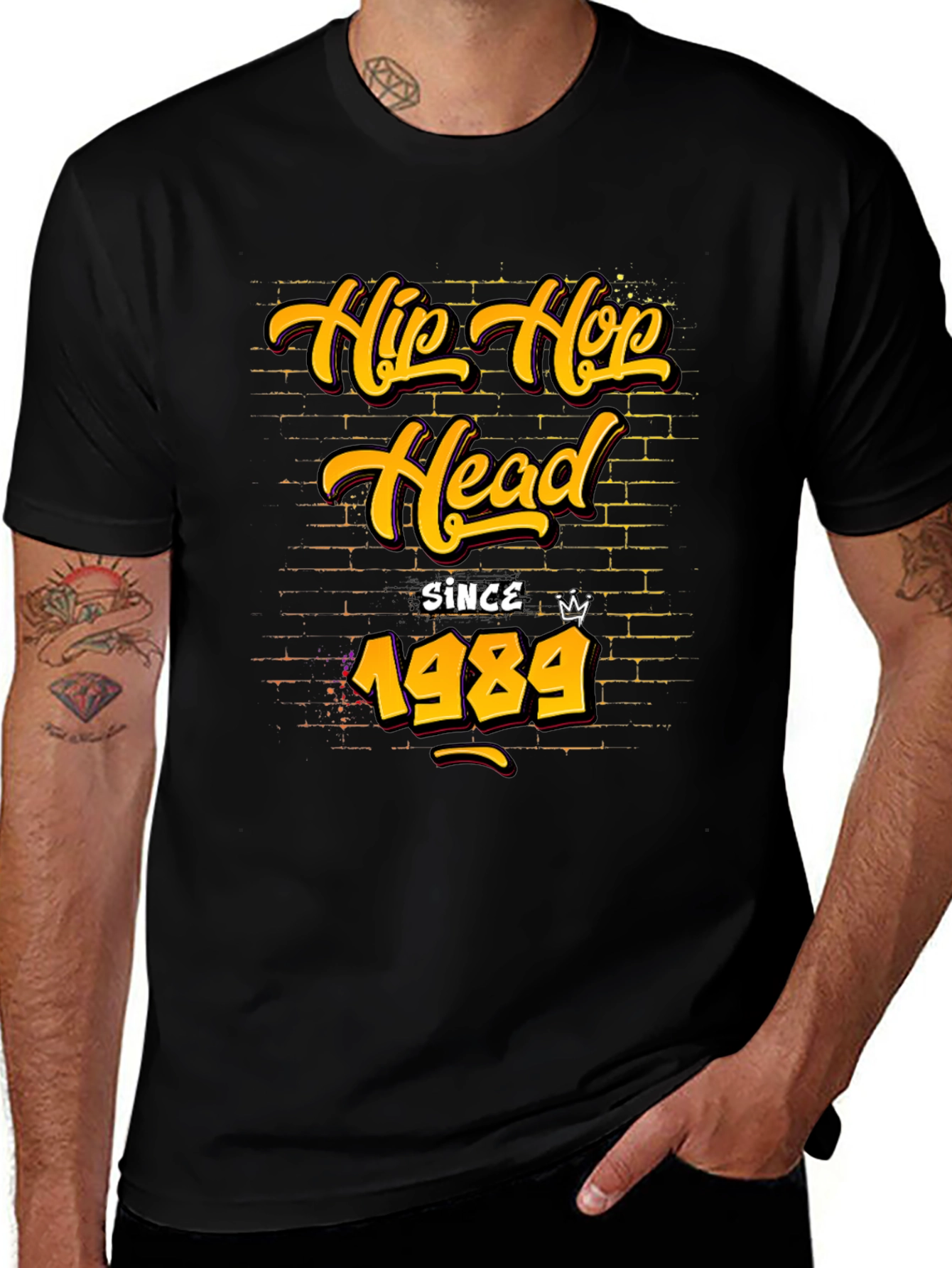 Hip Hop Head Since 1989 Black Graphic Tee